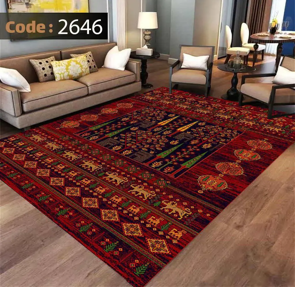 روفرشی کشدار ترکیب رنگ لاکی و سبز B2646 - 1