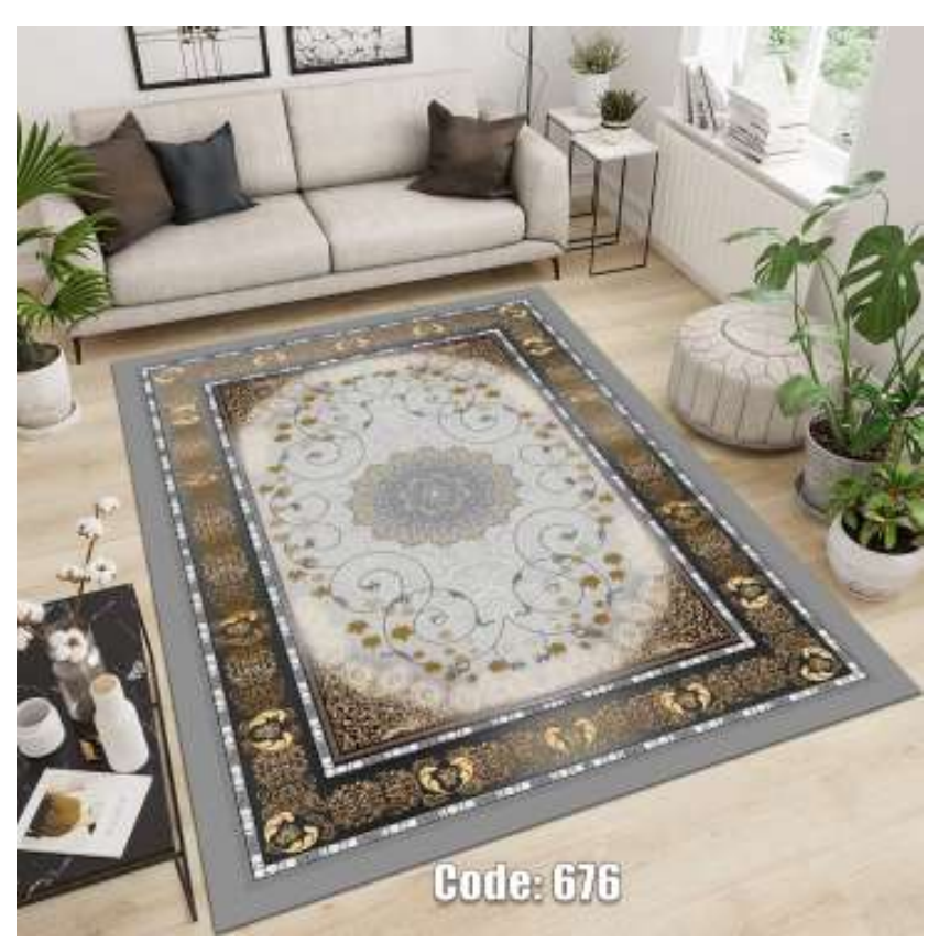 فرشینه ترمزدار و ریشه‌دار طرح آیسان کد C676 - 1