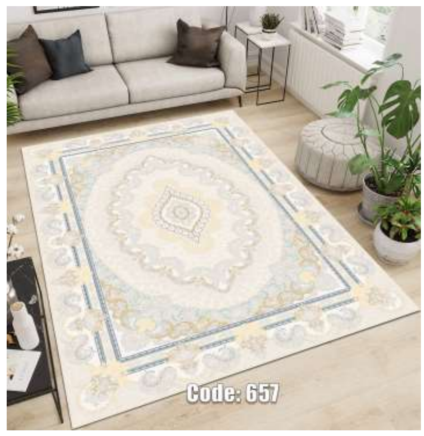 فرشینه ترمزدار و ریشه‌دار طرح آیلین کد C657 - 1