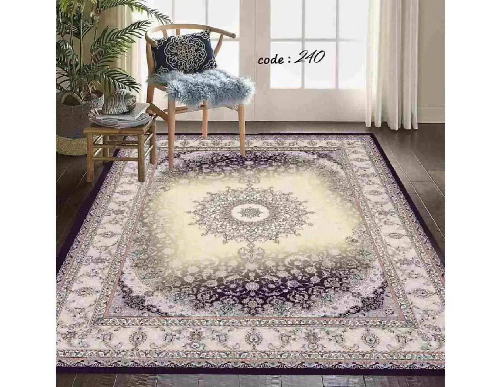 فرشینه ترمزدار و ریشه‌دار طرح آیسل کد A240 - 1