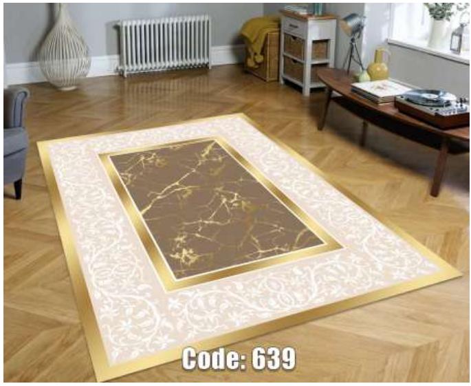 فرشینه ترمزدار و ریشه‌دار طرح پری‌رخ کد C639 - 1