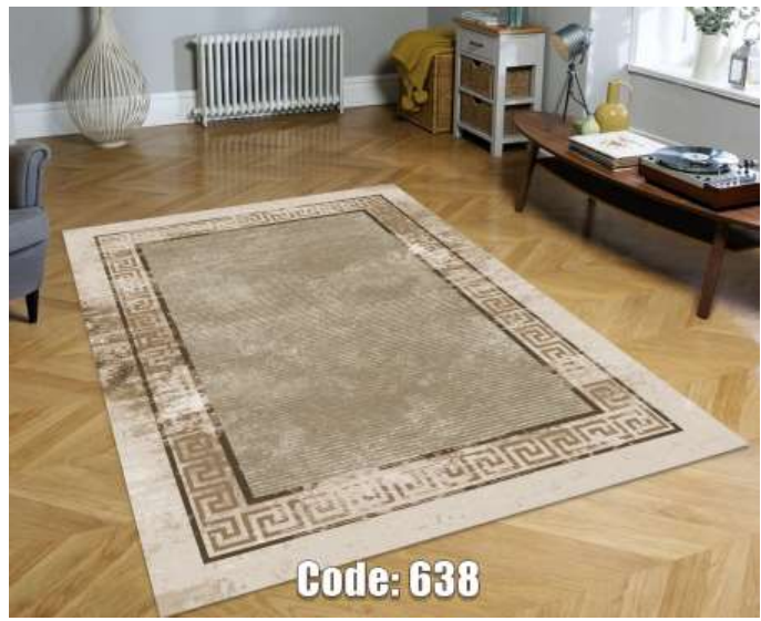 فرشینه ترمزدار و ریشه‌دار طرح پریسان کد C638 - 1