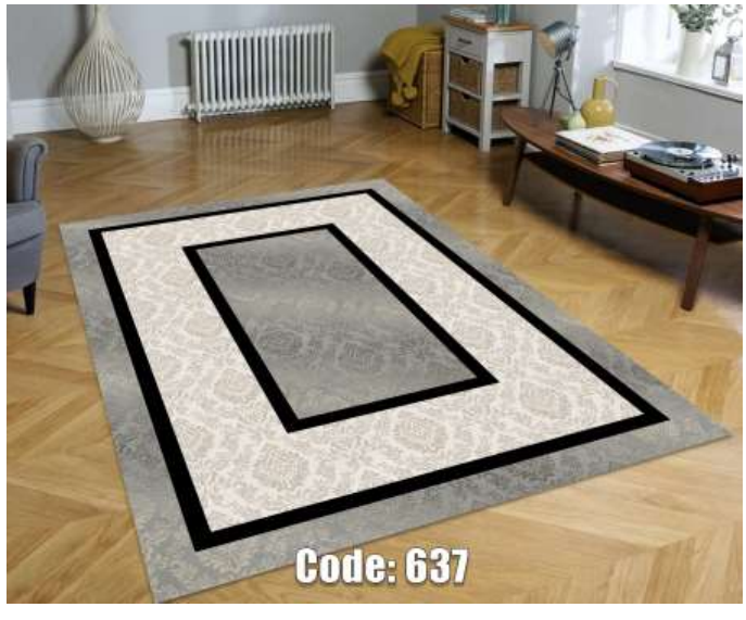 فرشینه ترمزدار و ریشه‌دار طرح پری‌ناز کد C637 - 1