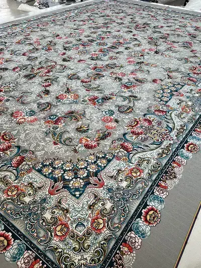 روفرشی کشدار رنگ زمینه طوسی A228 - 1