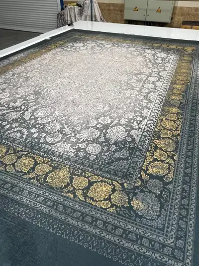 روفرشی کشدار طوسی و طلایی کد C588 – آرامش و اصالت در یک قاب هنری - 1