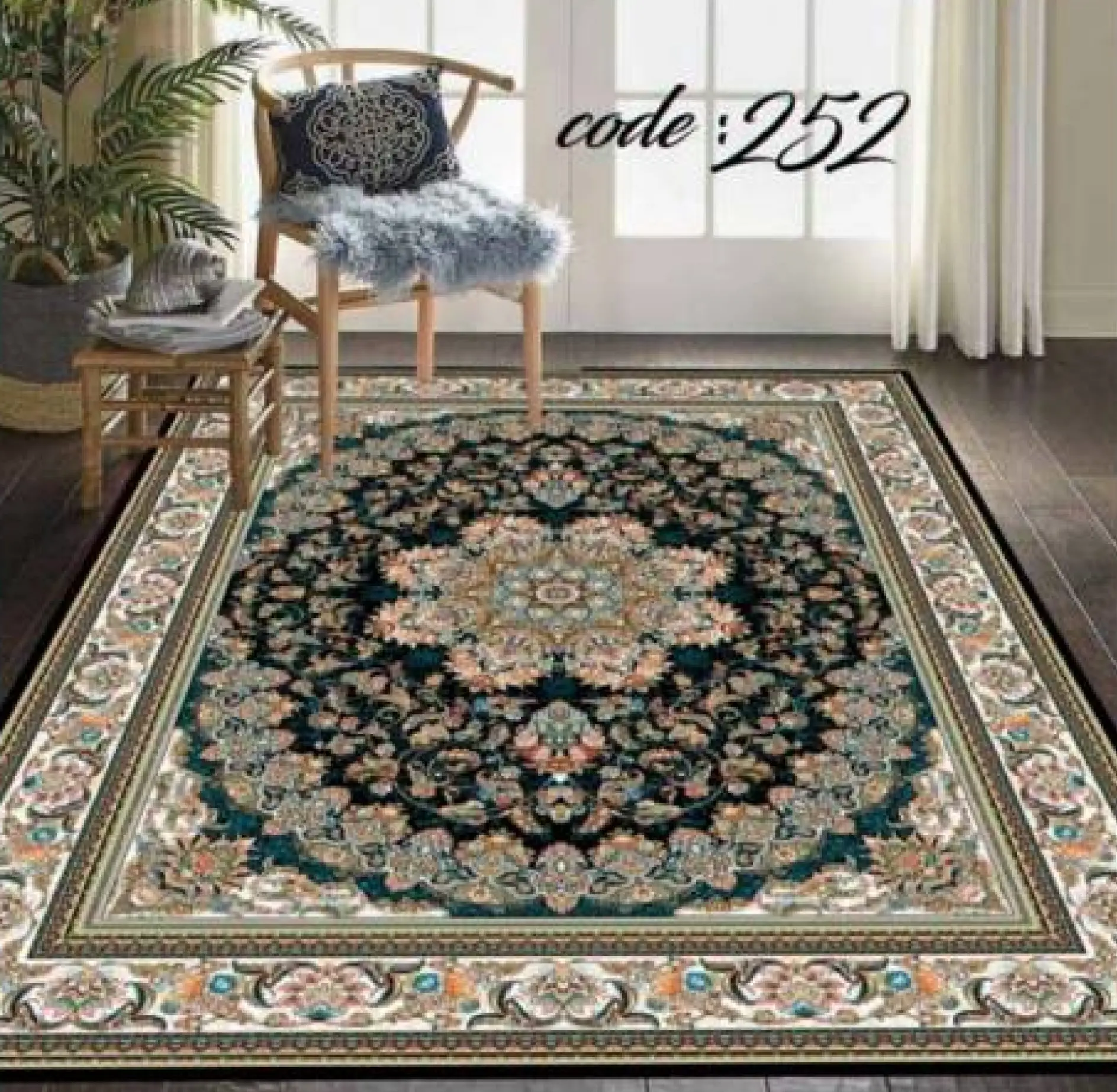 روفرشی کشدار مخمل شانل تراکم بالا (کاور فرش) کد A252 - 1