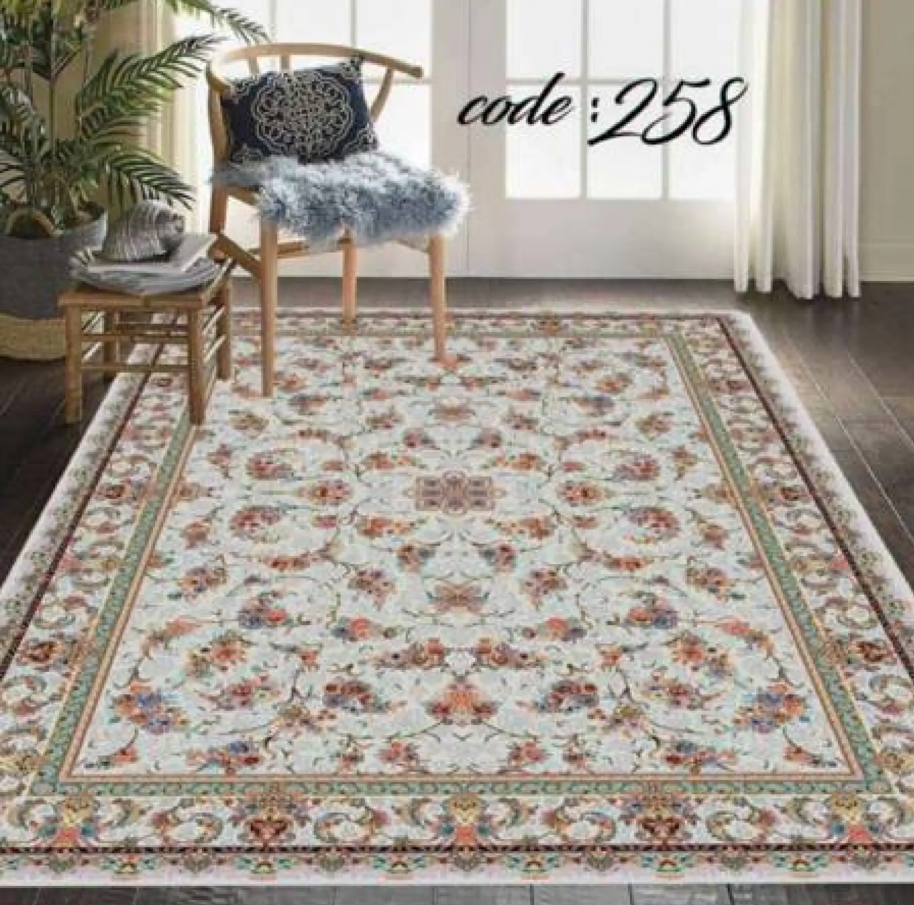 روفرشی کشدار مخمل شانل تراکم بالا (کاور فرش) کد A258 - 1