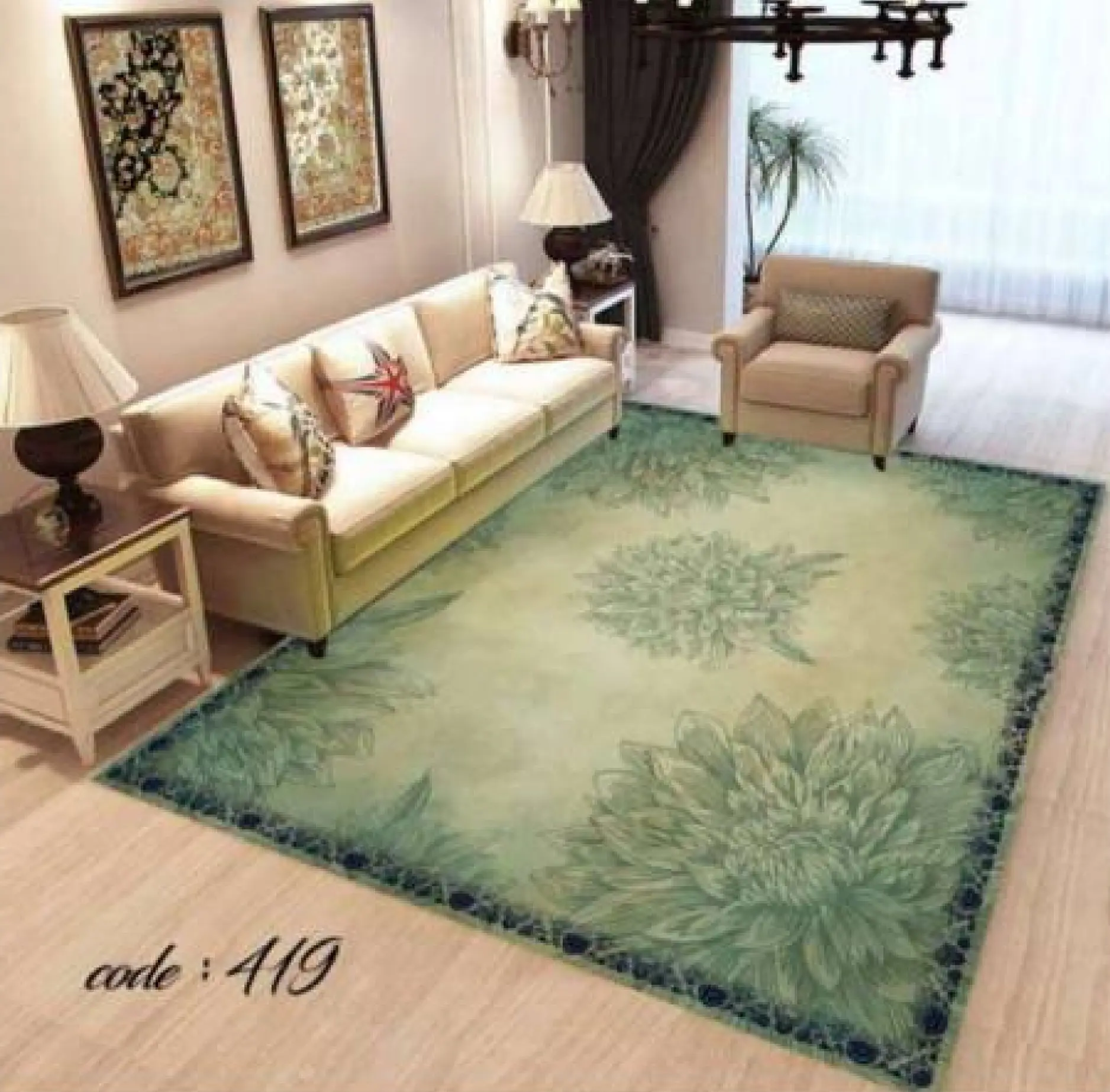 روفرشی کشدار مخمل شانل تراکم بالا (کاور فرش) کد A419 - 1