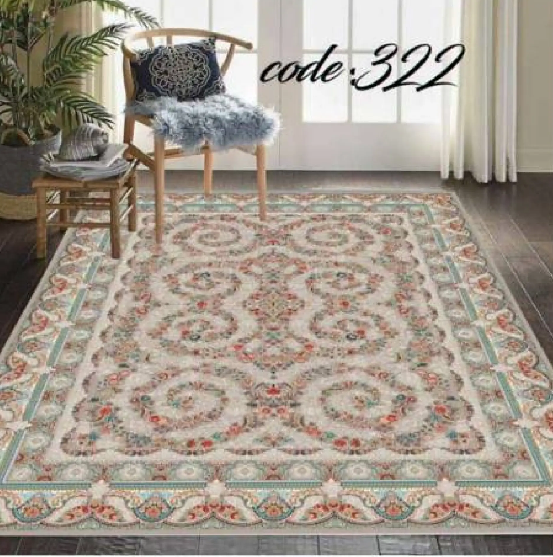 روفرشی کشدار مخمل شانل تراکم بالا (کاور فرش) کد A322 - 1