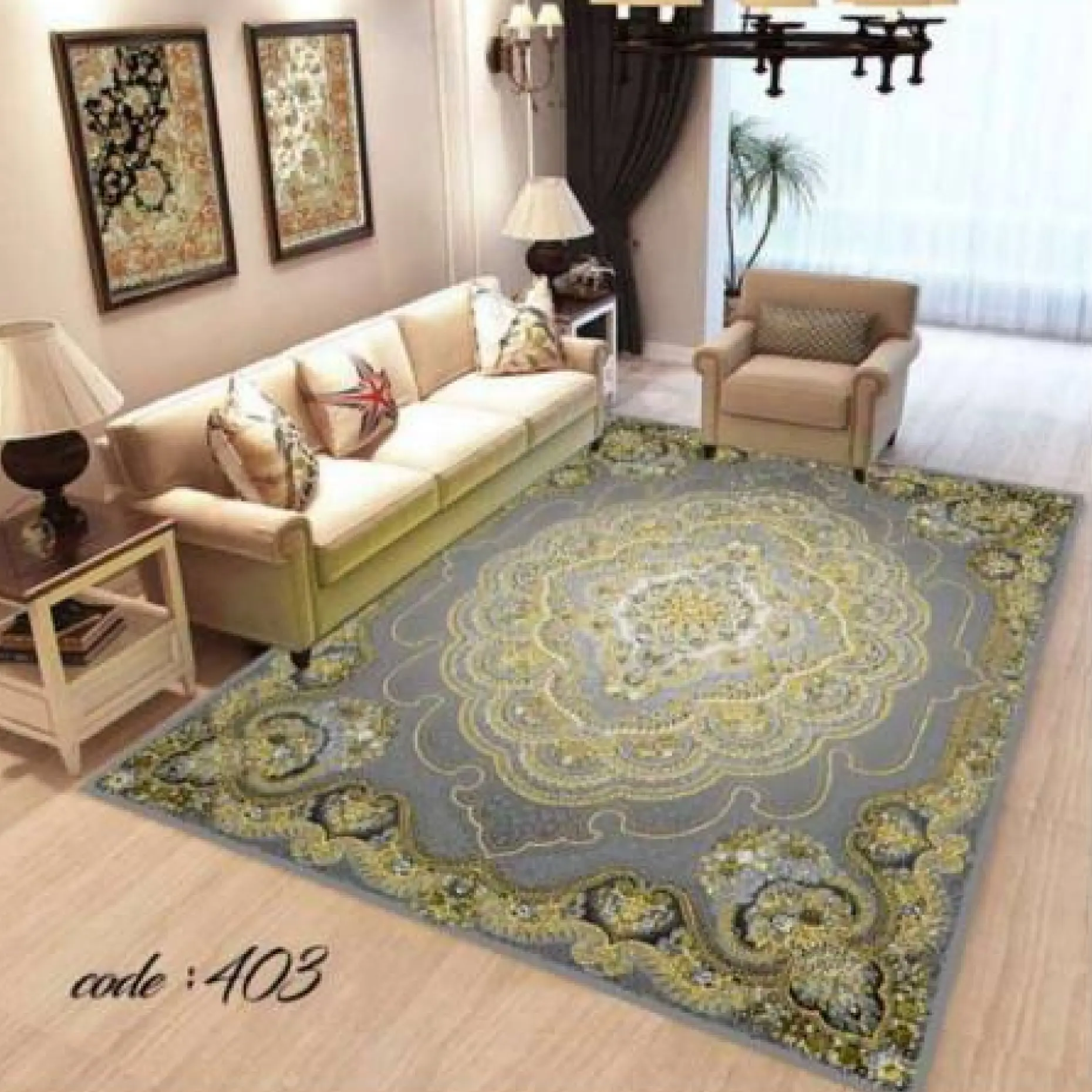 روفرشی کشدار مخمل شانل تراکم بالا (کاور فرش) کد A403 - 1