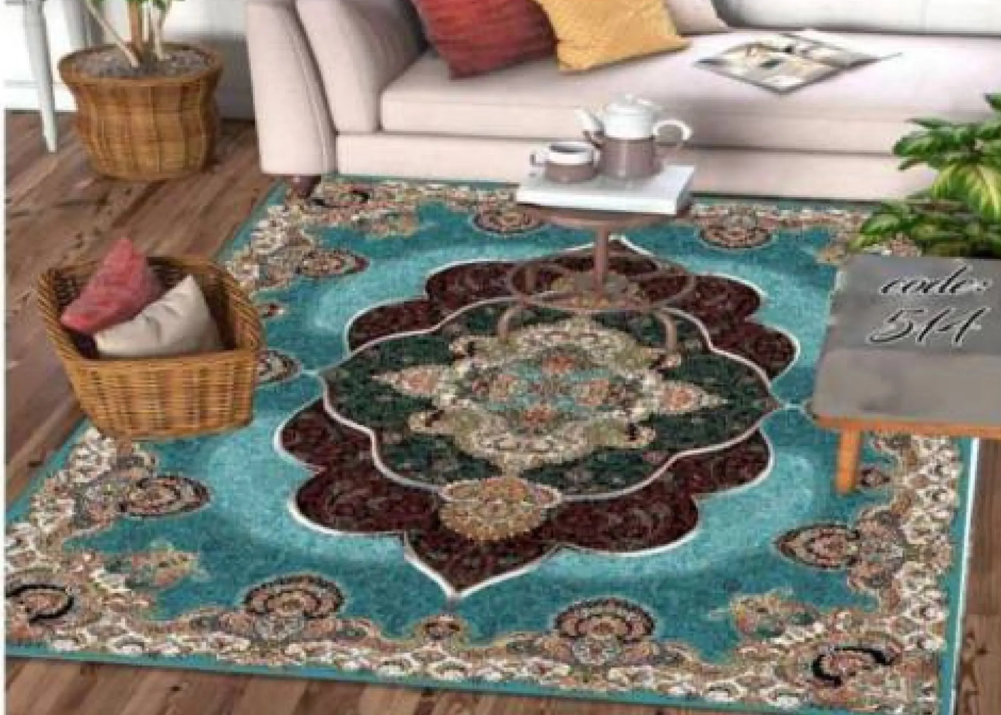 روفرشی کشدار مخمل شانل تراکم بالا (کاور فرش) کد A514 - 1