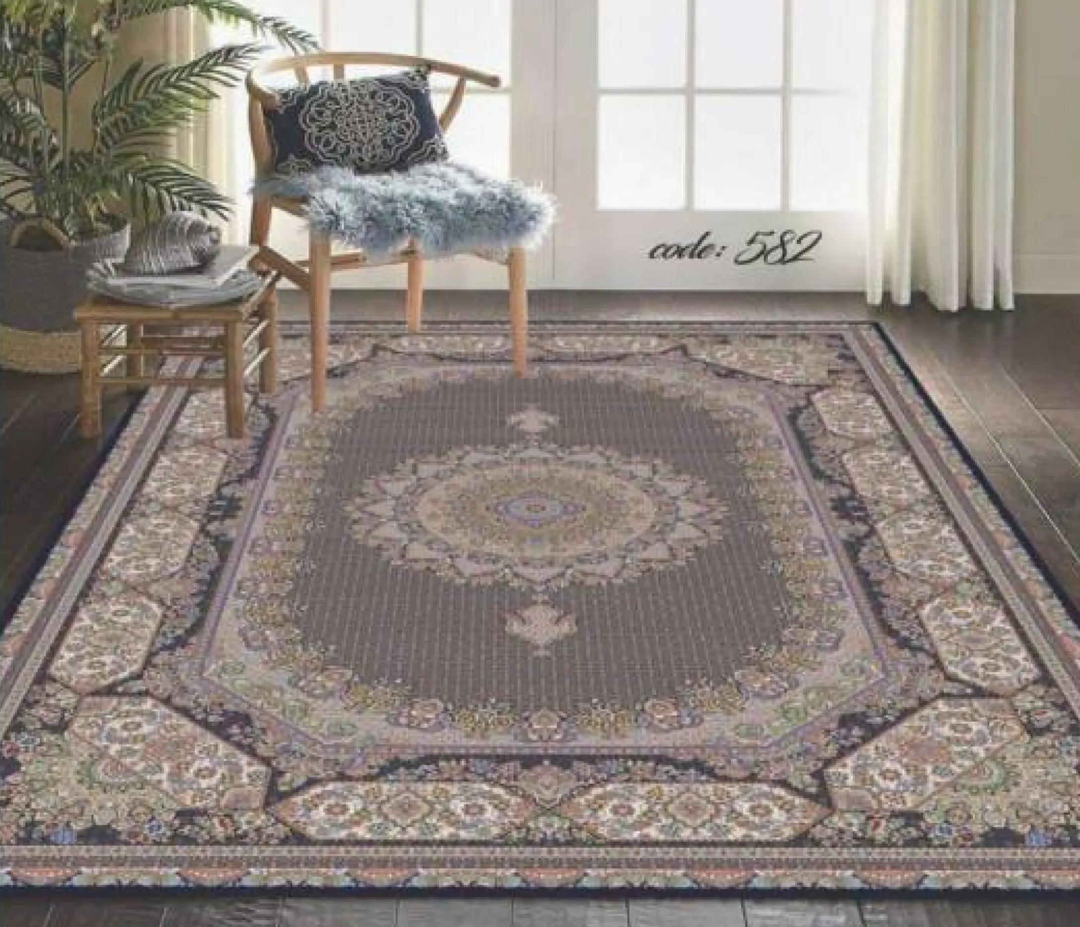 روفرشی کشدار مخمل شانل تراکم بالا (کاور فرش) کد A582 - 1