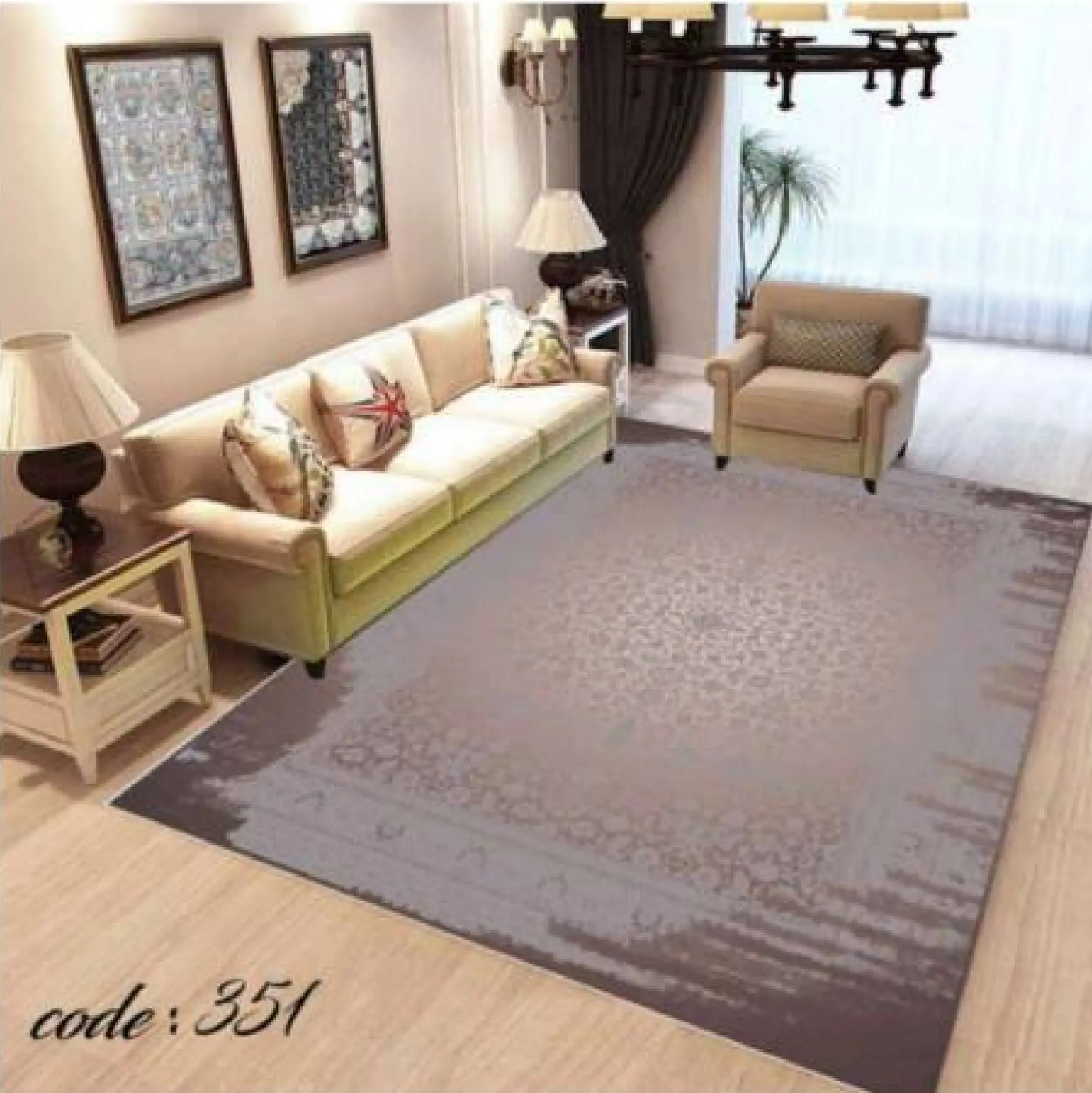 روفرشی کشدار مخمل شانل تراکم بالا (کاور فرش) کد A351 - 1