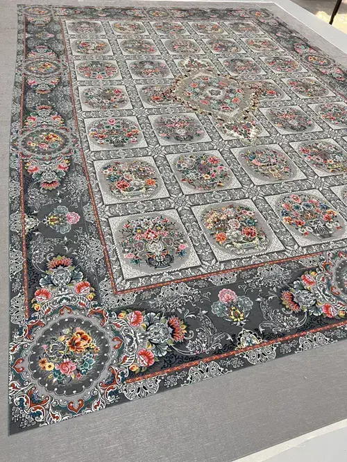 روفرشی کشدار مخمل شانل تراکم بالا (کاور فرش) کد A343 - 1
