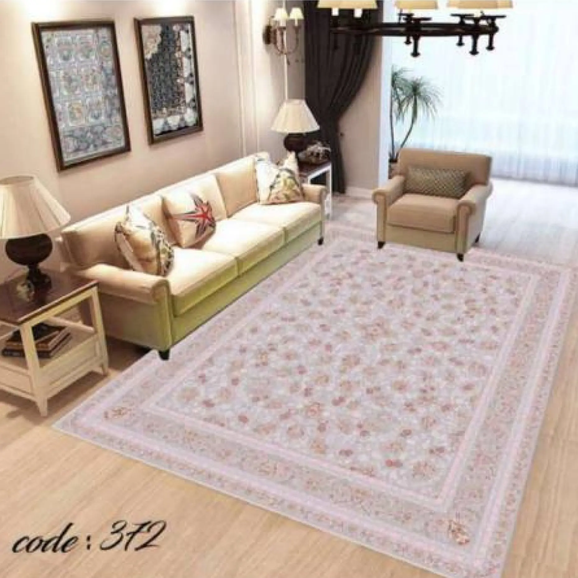 روفرشی کشدار مخمل شانل تراکم بالا (کاور فرش) کد A372 - 1