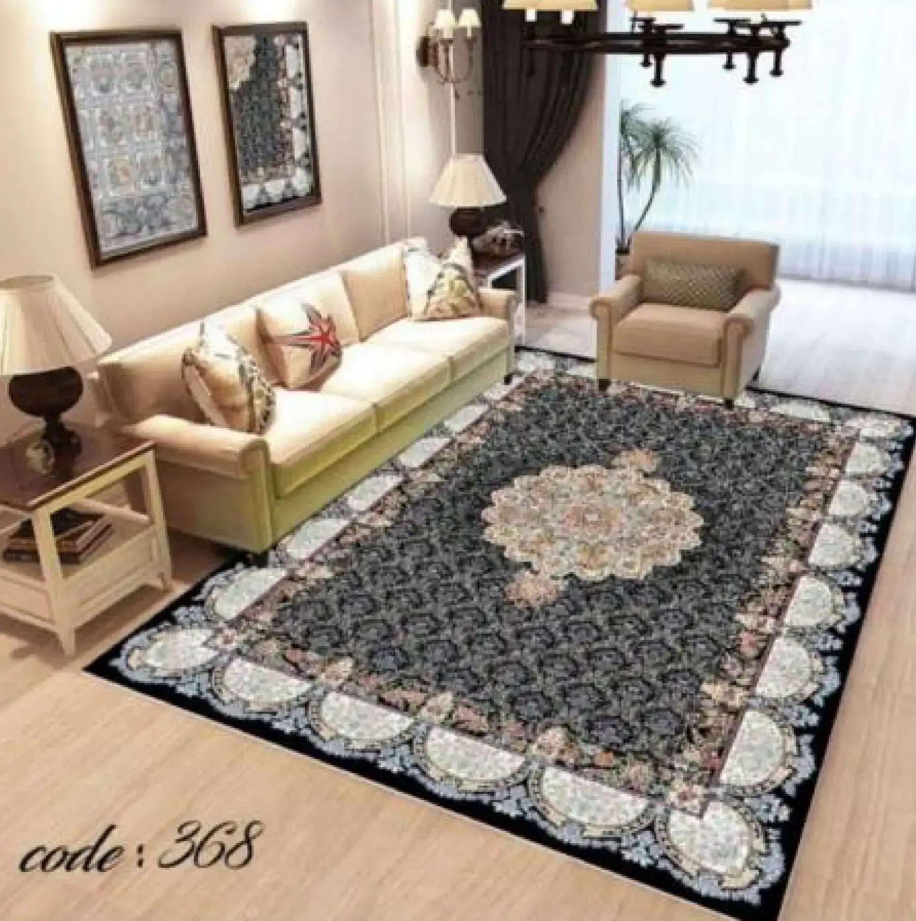 روفرشی کشدار مخمل شانل تراکم بالا (کاور فرش) کد A368 - 1