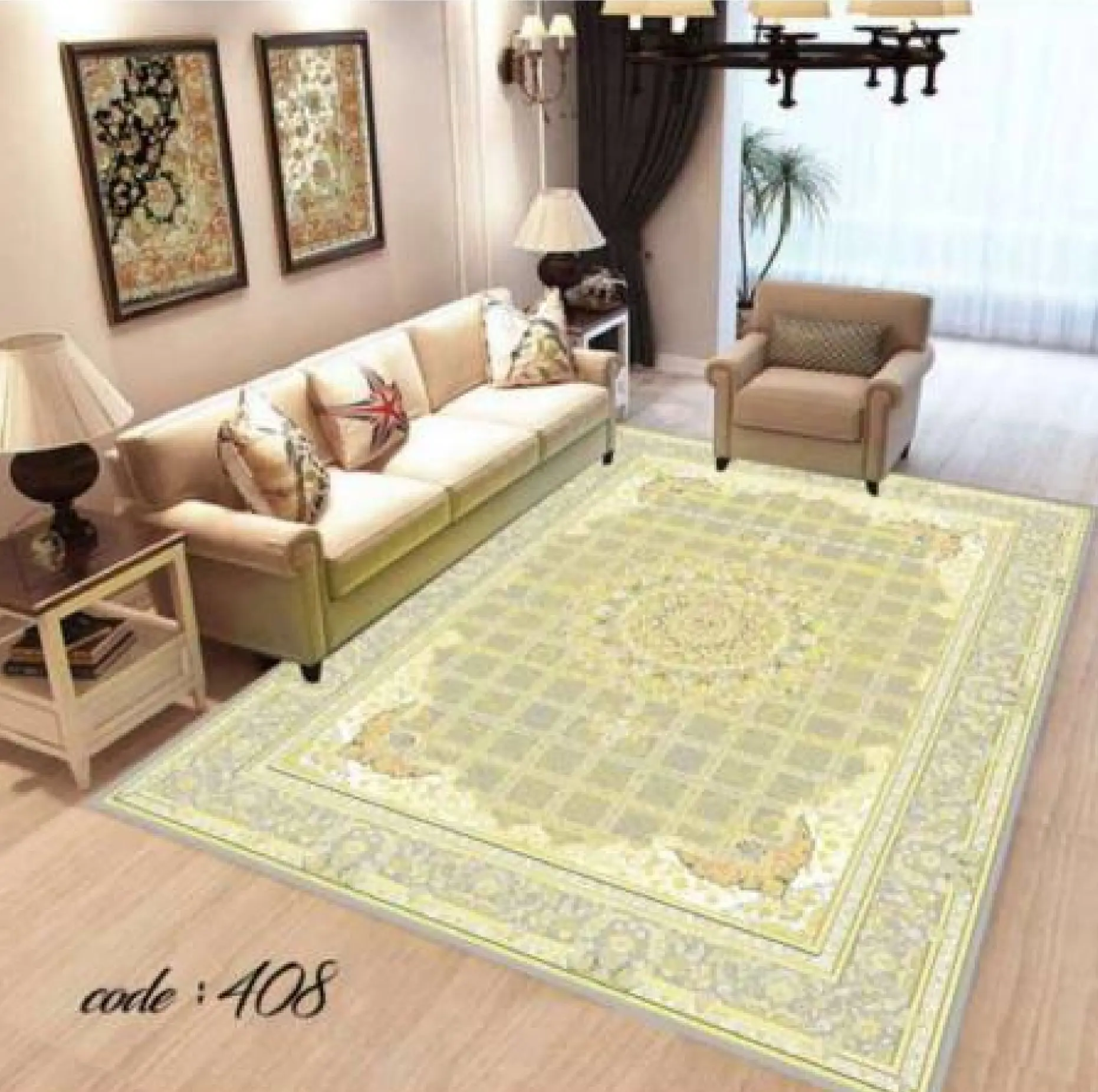 روفرشی کشدار مخمل شانل تراکم بالا (کاور فرش) کد A408 - 1