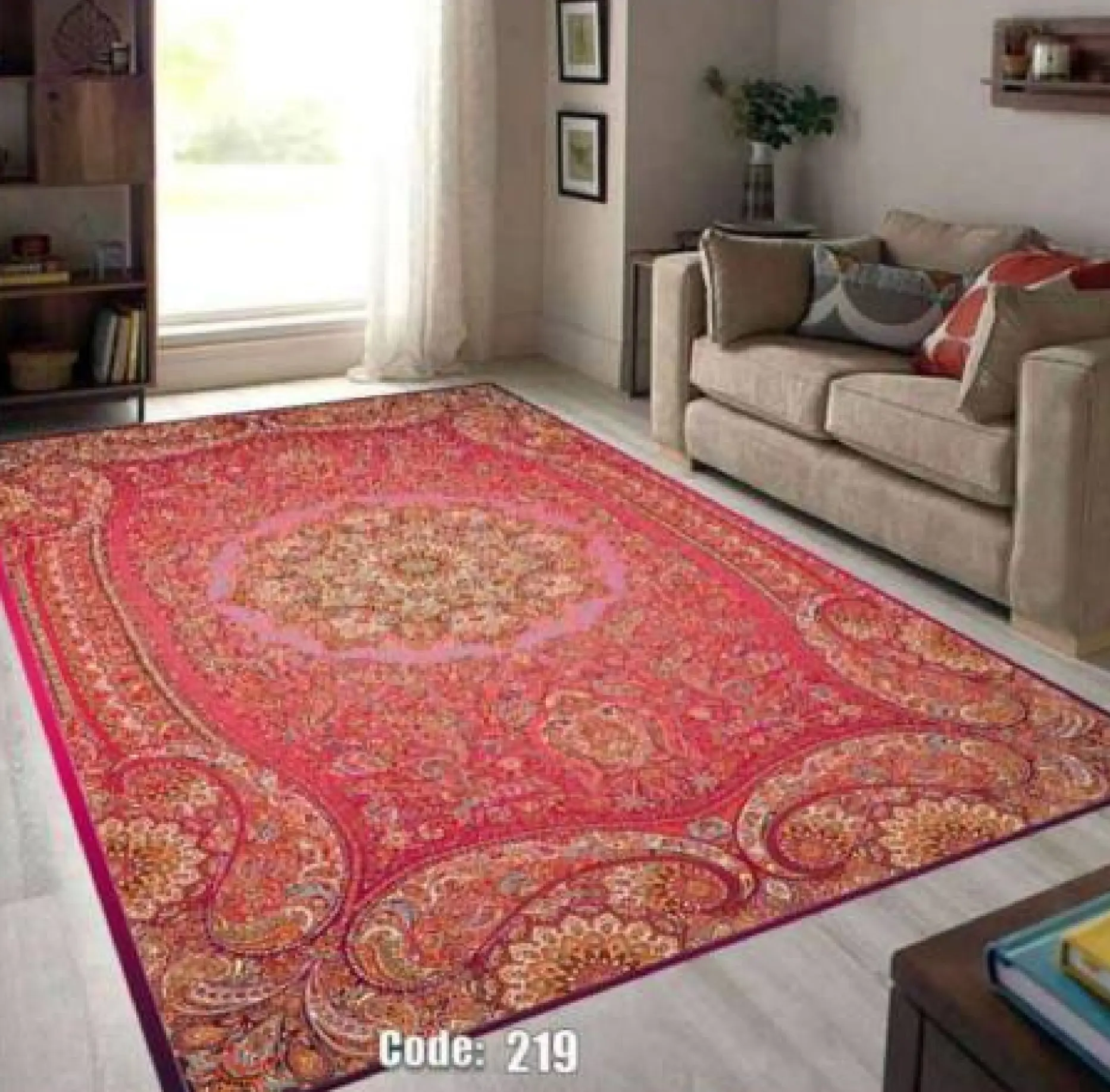 روفرشی کشدار مخمل شانل تراکم بالا (کاور فرش) کد A219 - 1