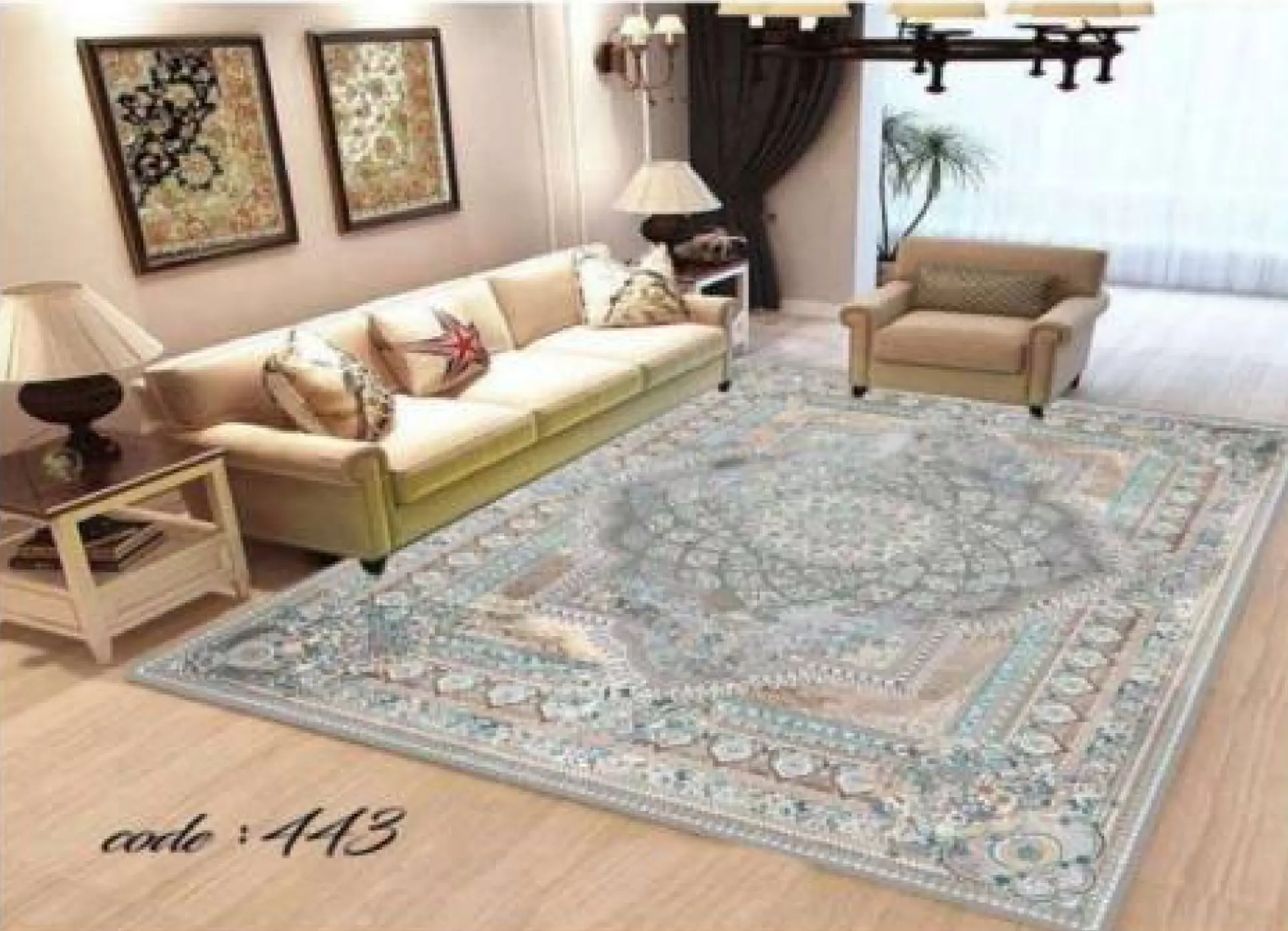 روفرشی کشدار مخمل شانل تراکم بالا (کاور فرش) کد A443 - 1