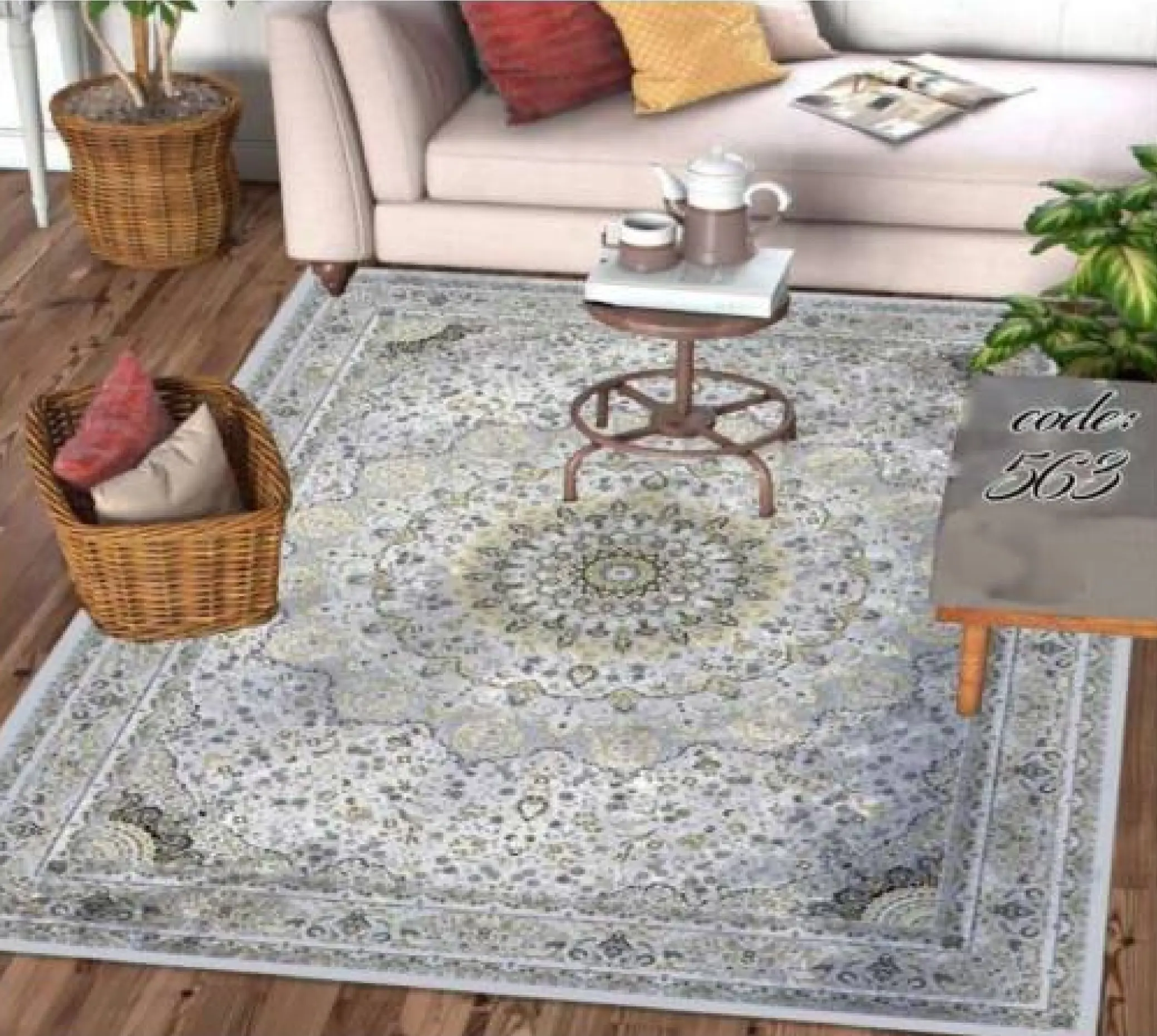 روفرشی کشدار مخمل شانل تراکم بالا (کاور فرش) کد A563 - 1