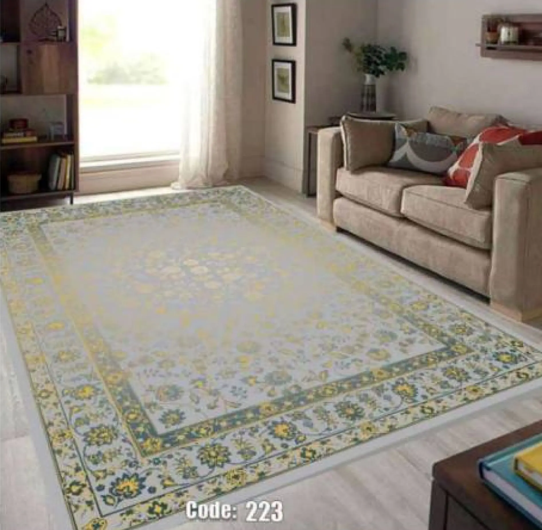 روفرشی کشدار مخمل شانل تراکم بالا (کاور فرش) کد A223 - 1