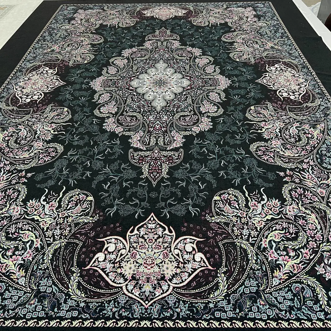 روفرشی کشدار مخمل شانل تراکم بالا (کاور فرش) کد A330 - 1
