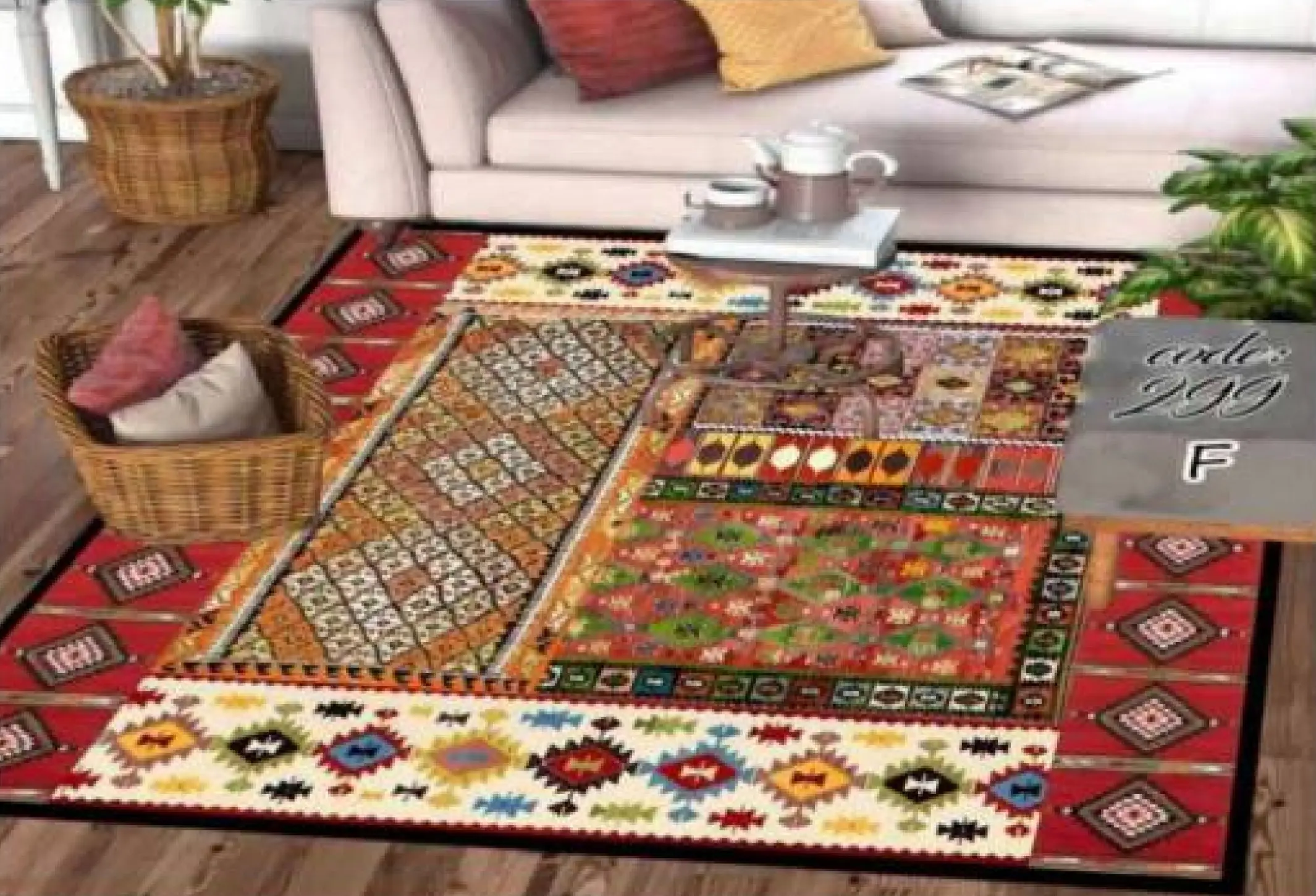 روفرشی کشدار مخمل شانل تراکم بالا (کاور فرش) کد AF299 - 1