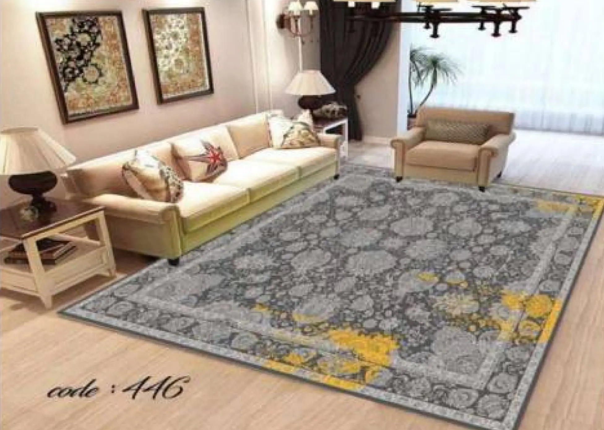روفرشی کشدار مخمل شانل تراکم بالا (کاور فرش) کد A446 - 1