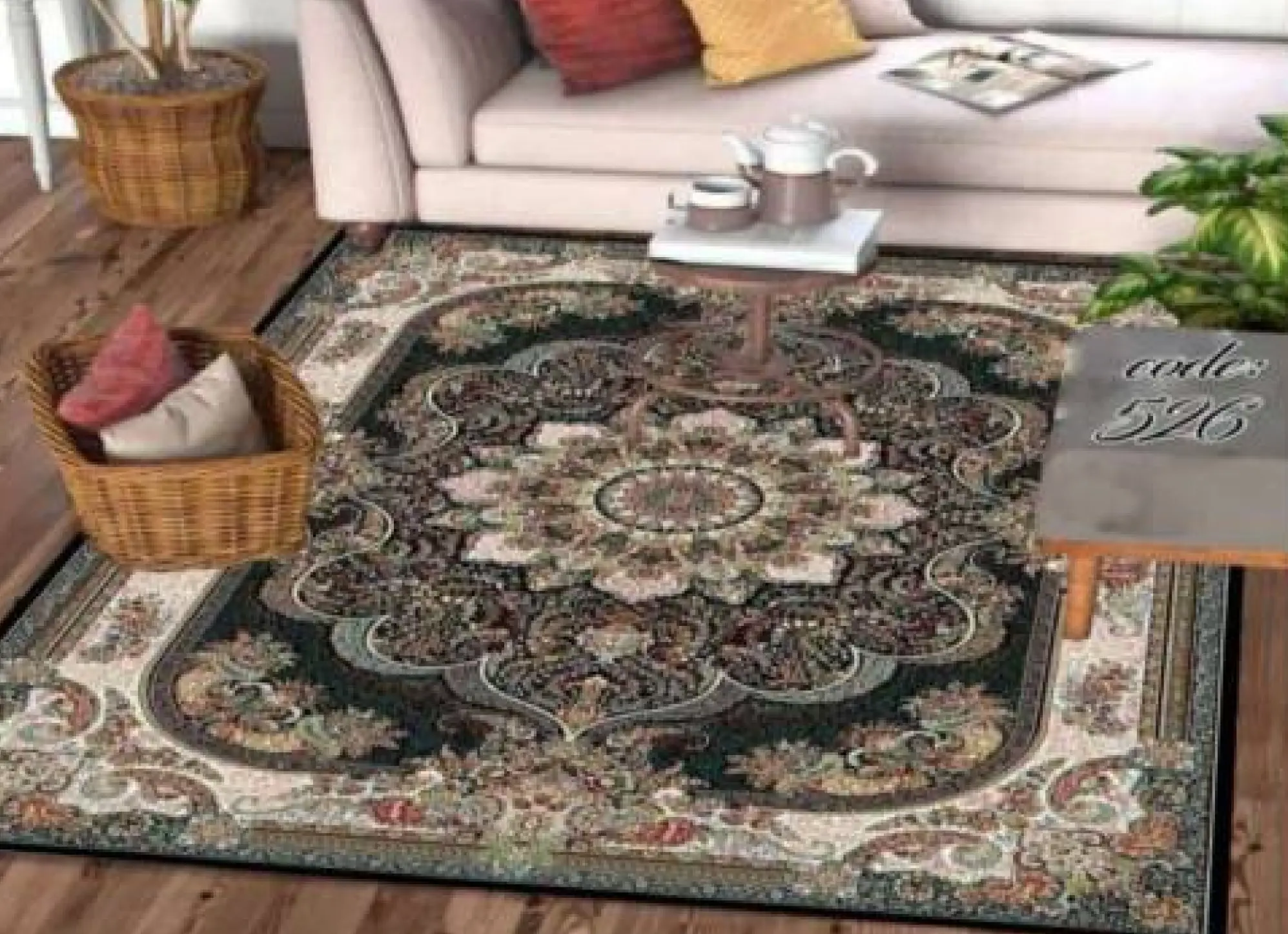 روفرشی کشدار مخمل شانل تراکم بالا (کاور فرش) کد A526 - 1