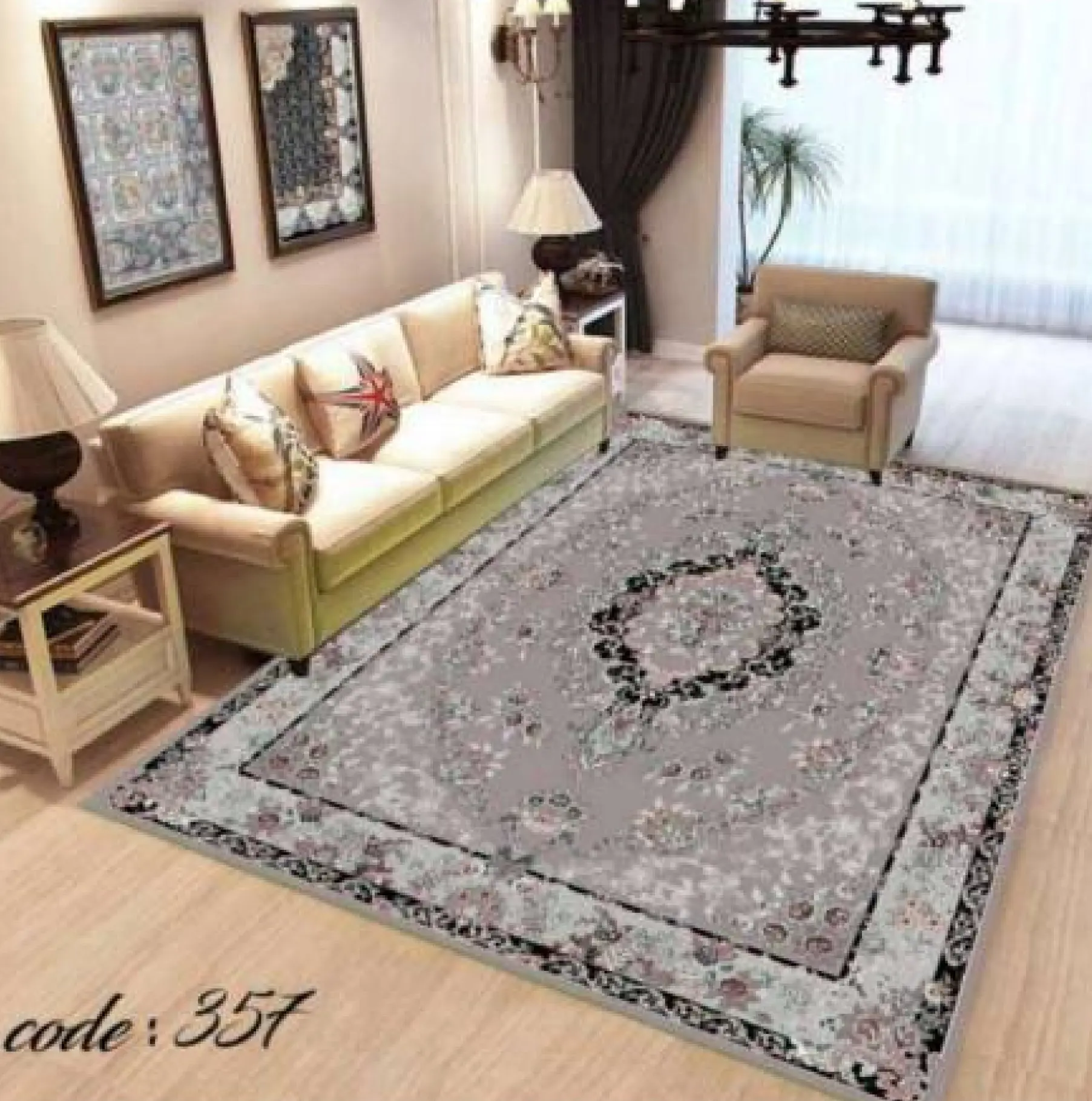 روفرشی کشدار مخمل شانل تراکم بالا (کاور فرش) کد A357 - 1