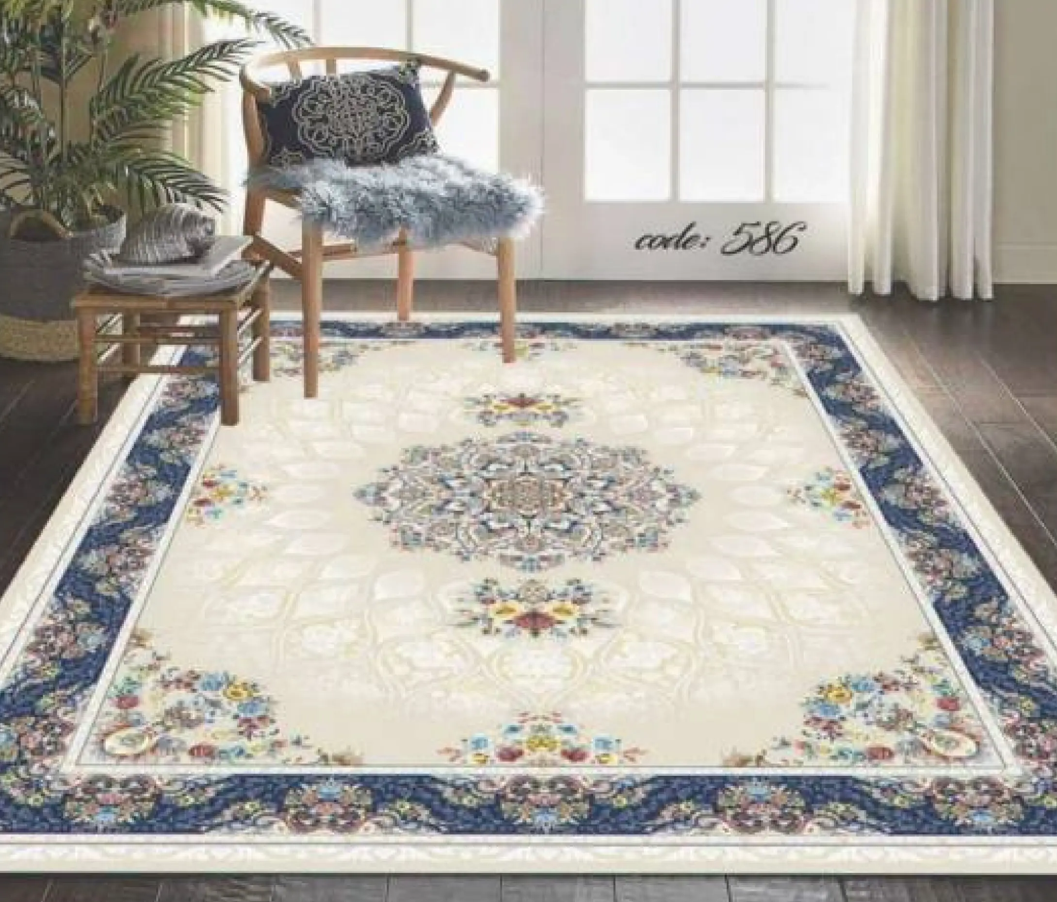 روفرشی کشدار مخمل شانل تراکم بالا (کاور فرش) کد A586 - 1