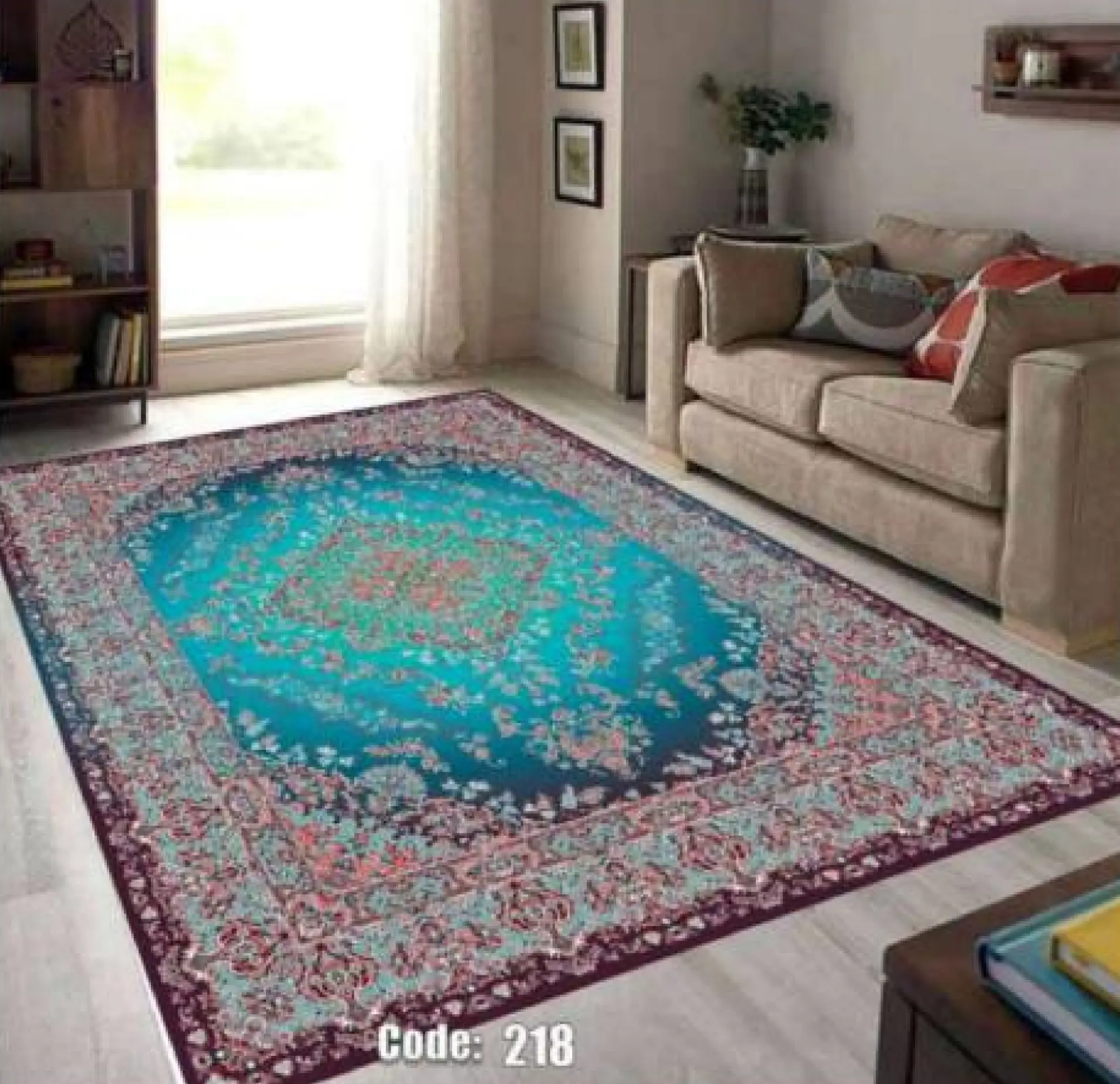 روفرشی کشدار مخمل شانل تراکم بالا (کاور فرش) کد A218 - 1