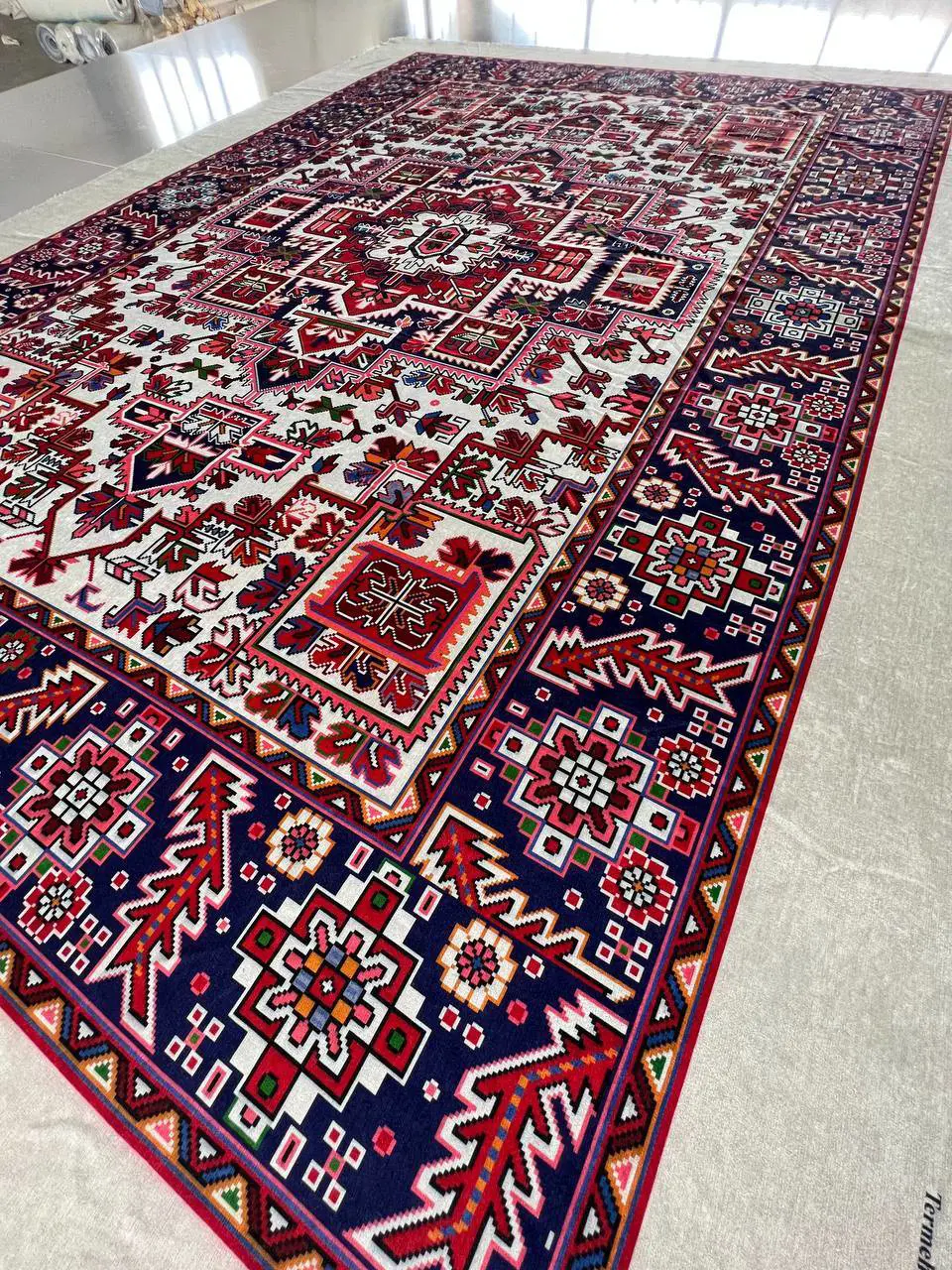 روفرشی کشدار مخمل شانل تراکم بالا (کاور فرش) کد A211 - 1
