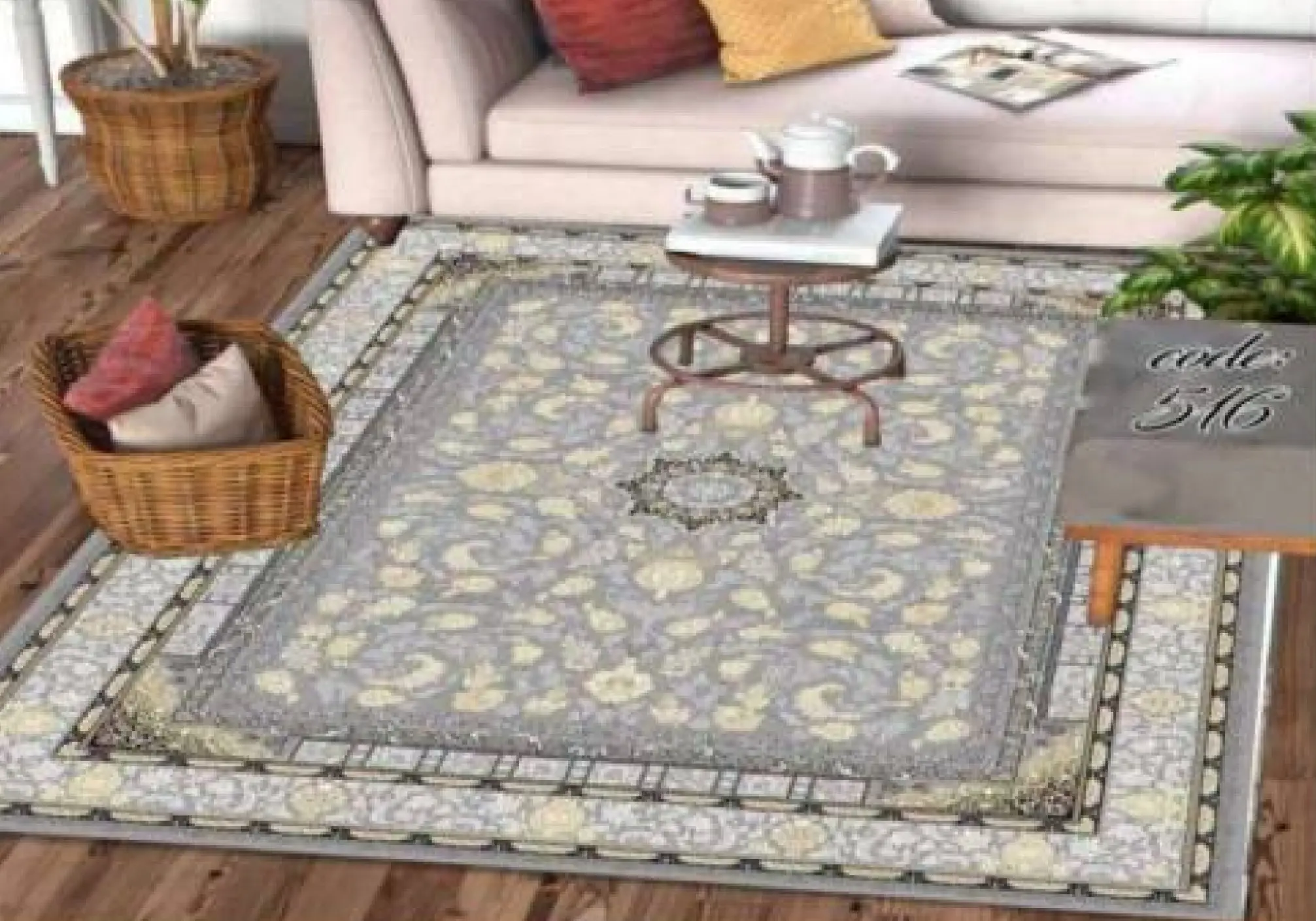 روفرشی کشدار مخمل شانل تراکم بالا (کاور فرش) کد A516 - 1