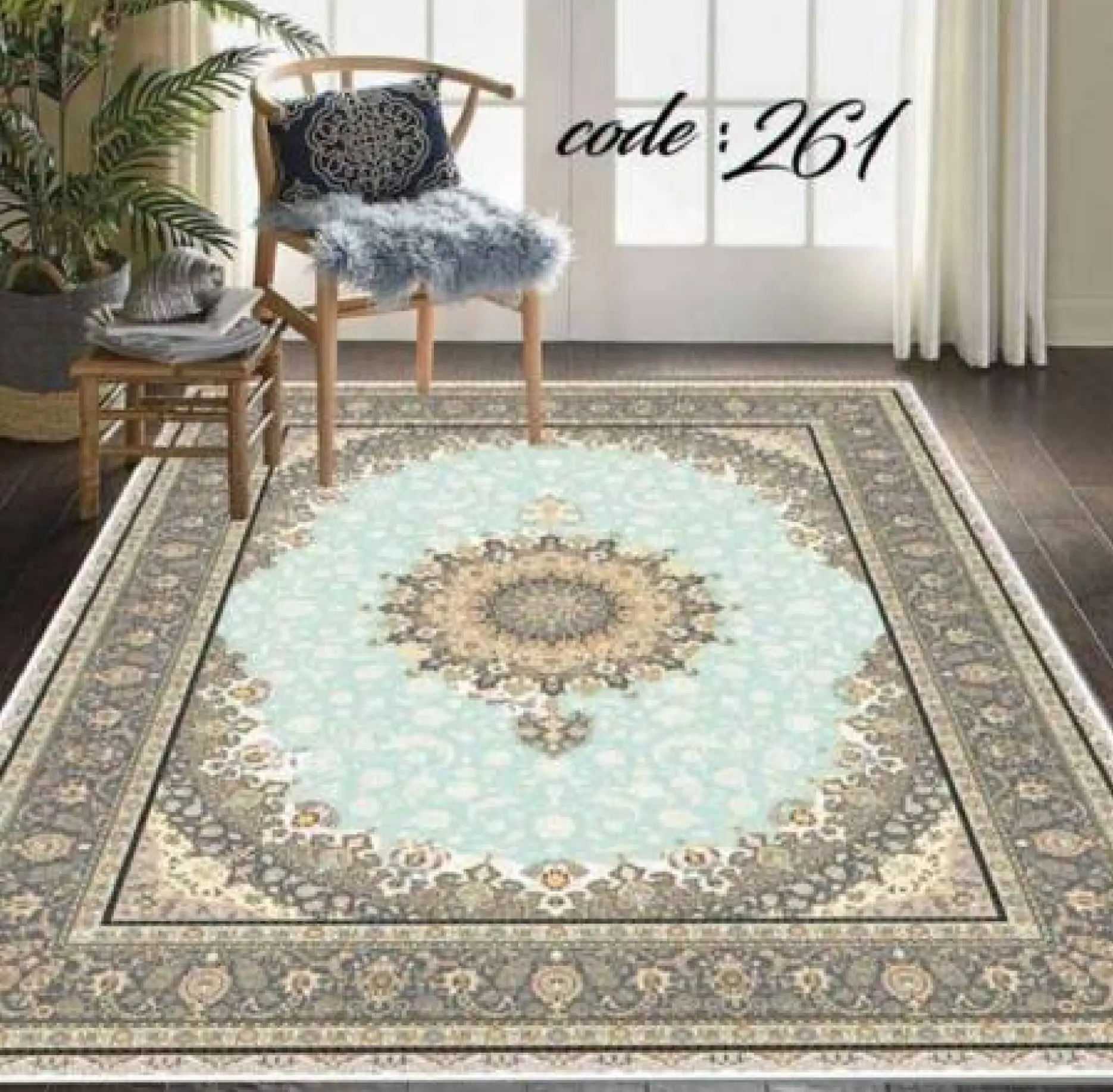 روفرشی کشدار مخمل شانل تراکم بالا (کاور فرش) کد A261 - 1