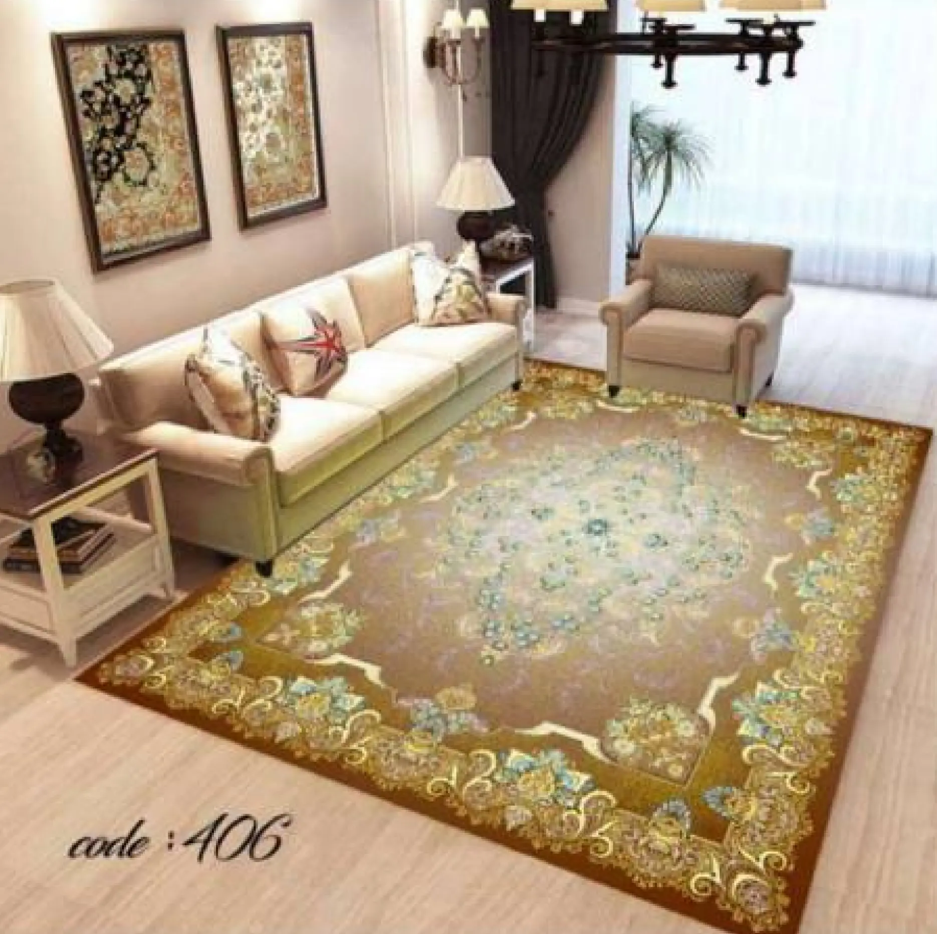 روفرشی کشدار مخمل شانل تراکم بالا (کاور فرش) کد A406 - 1