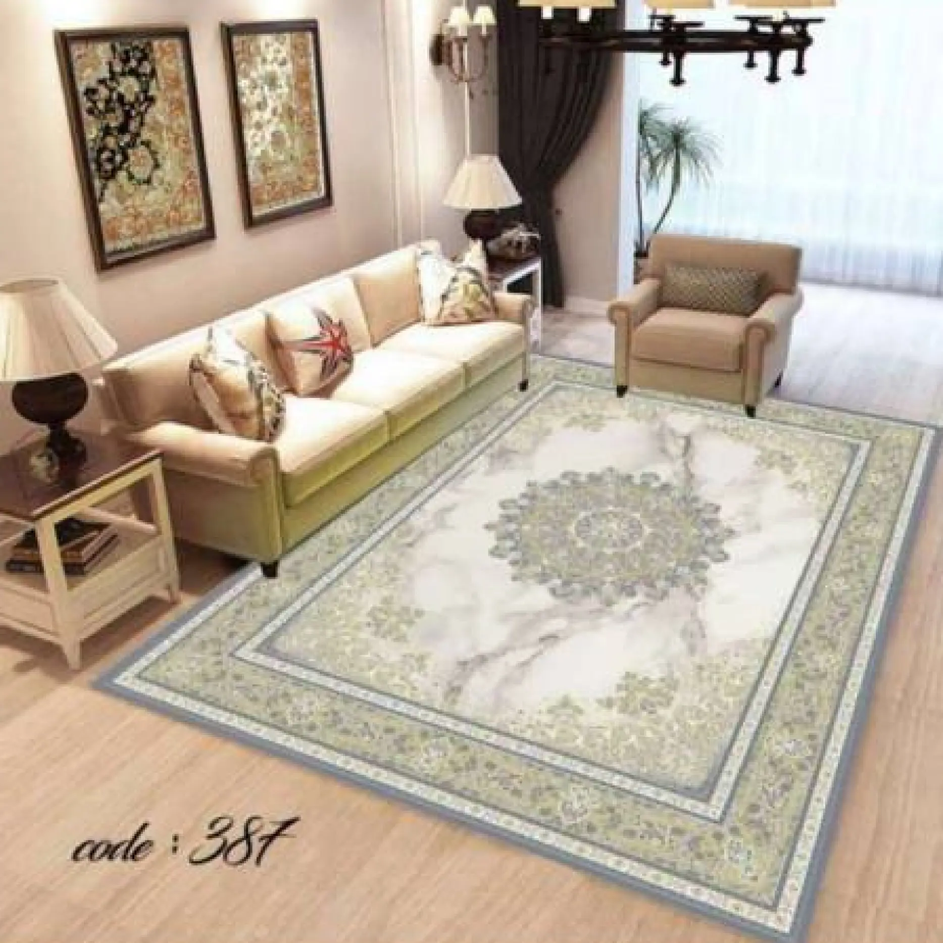 روفرشی کشدار مخمل شانل تراکم بالا (کاور فرش) کد A387 - 1