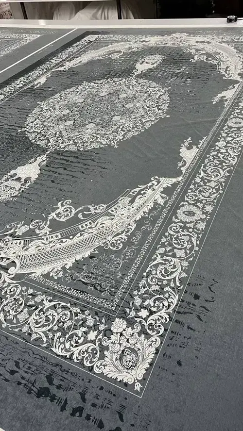 روفرشی کشدار مخمل شانل تراکم بالا (کاور فرش) کد A397 - 1