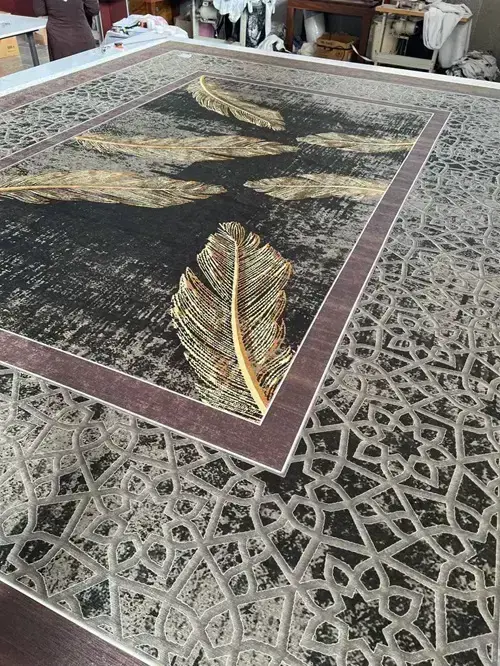 روفرشی کشدار مخمل شانل تراکم بالا (کاور فرش) کد A293 - 1