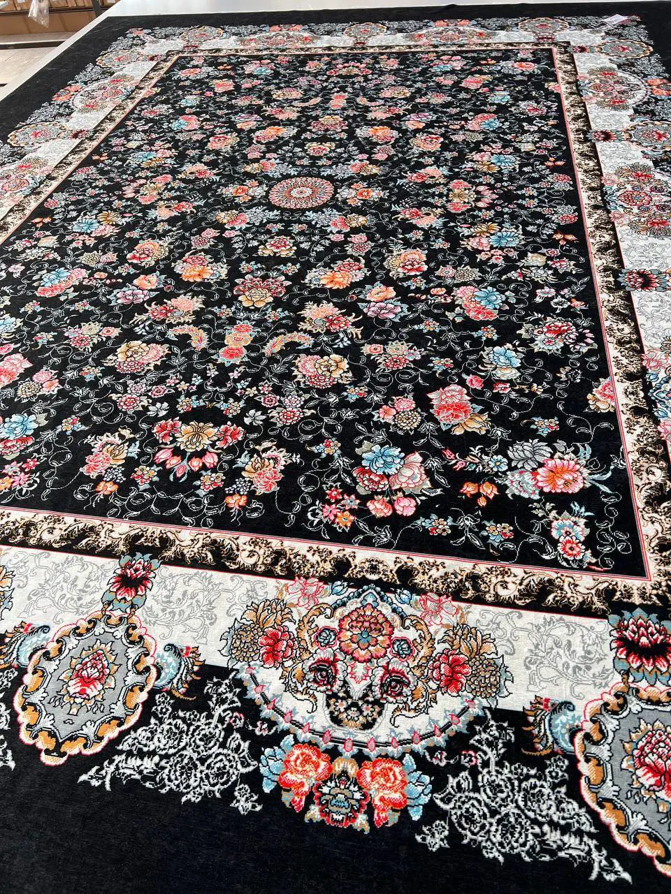 روفرشی کشدار مخمل شانل تراکم بالا (کاور فرش) کد A373 - 1