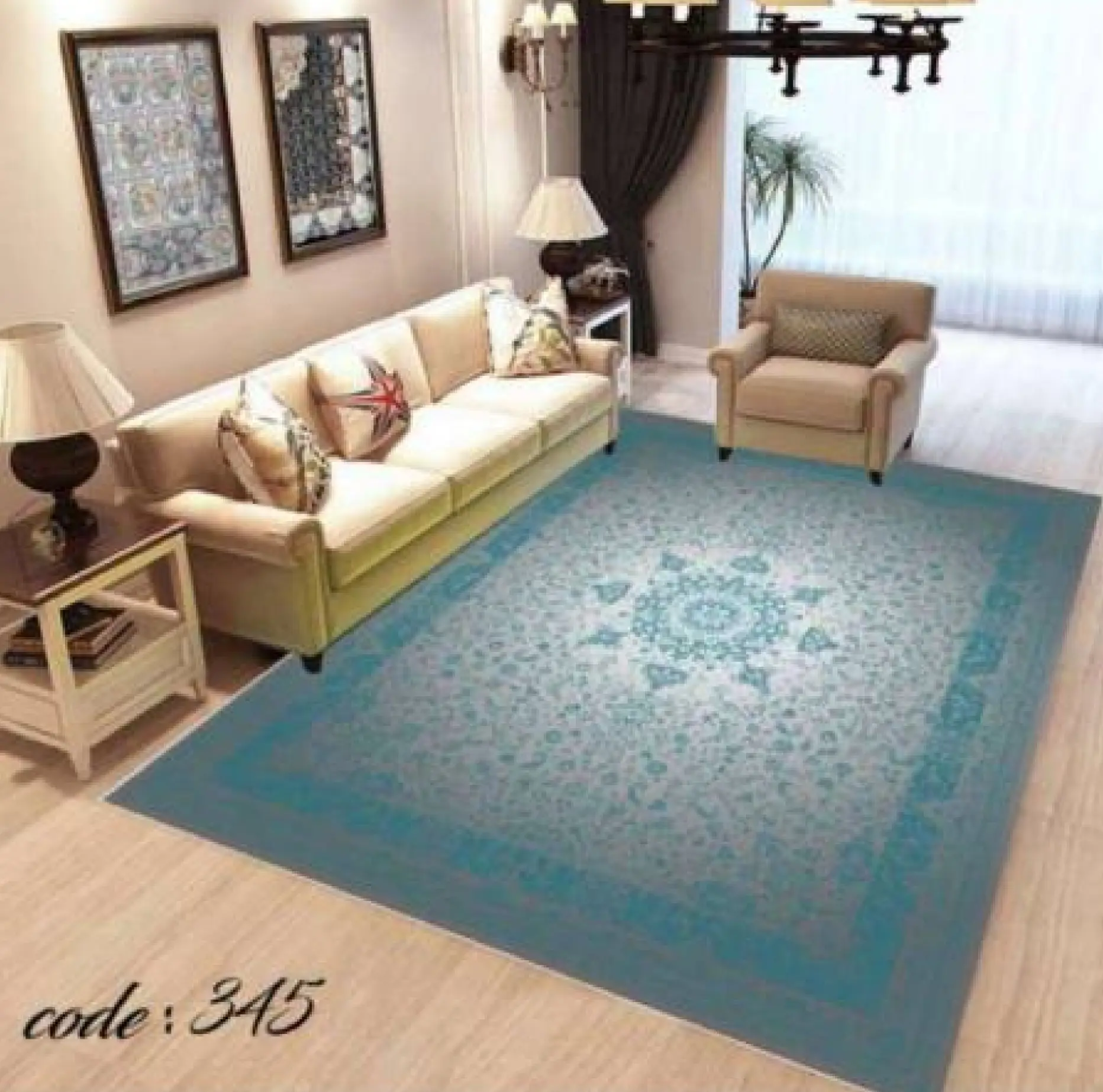 روفرشی کشدار مخمل شانل تراکم بالا (کاور فرش) کد A345 - 1