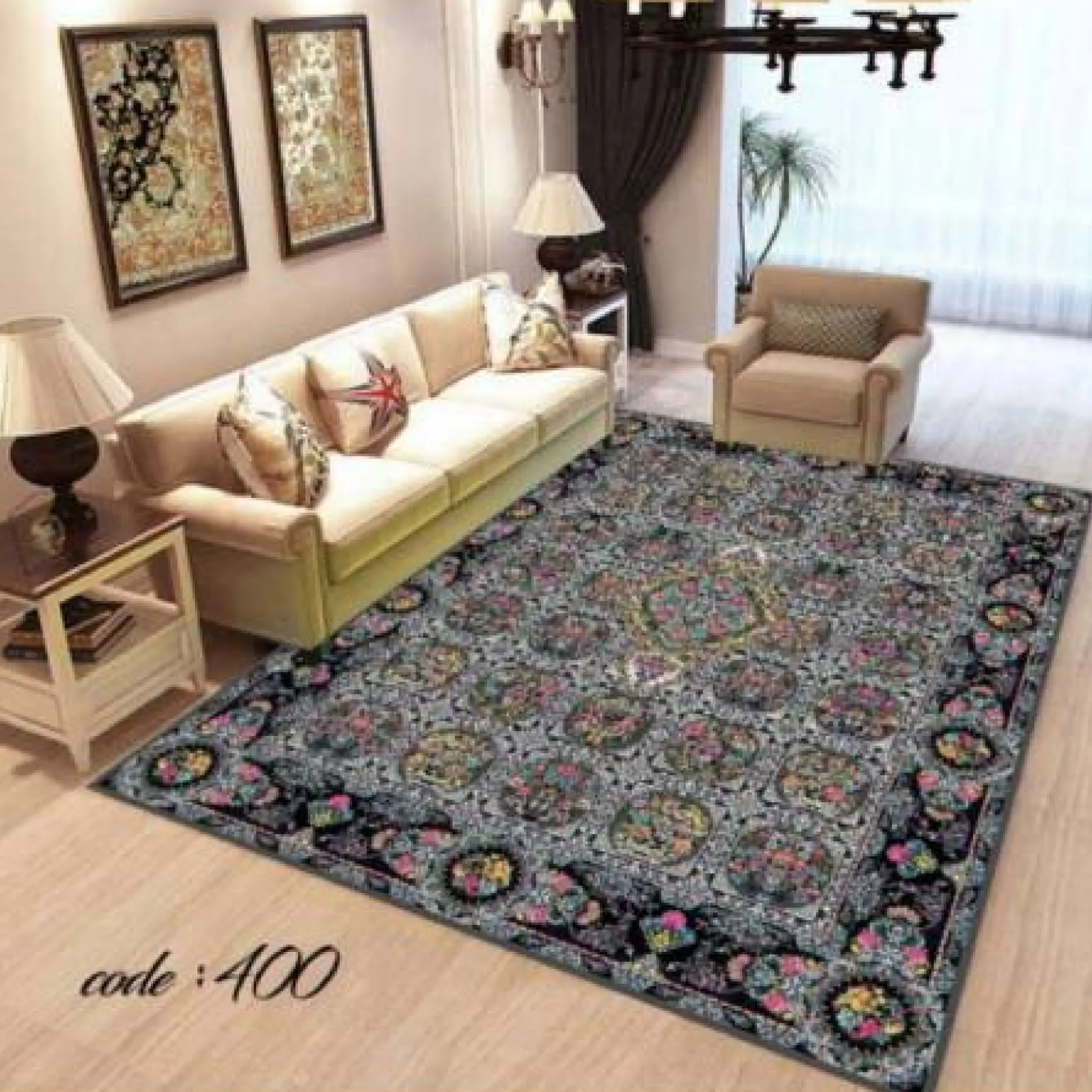 روفرشی کشدار مخمل شانل تراکم بالا (کاور فرش) کد A400 - 1