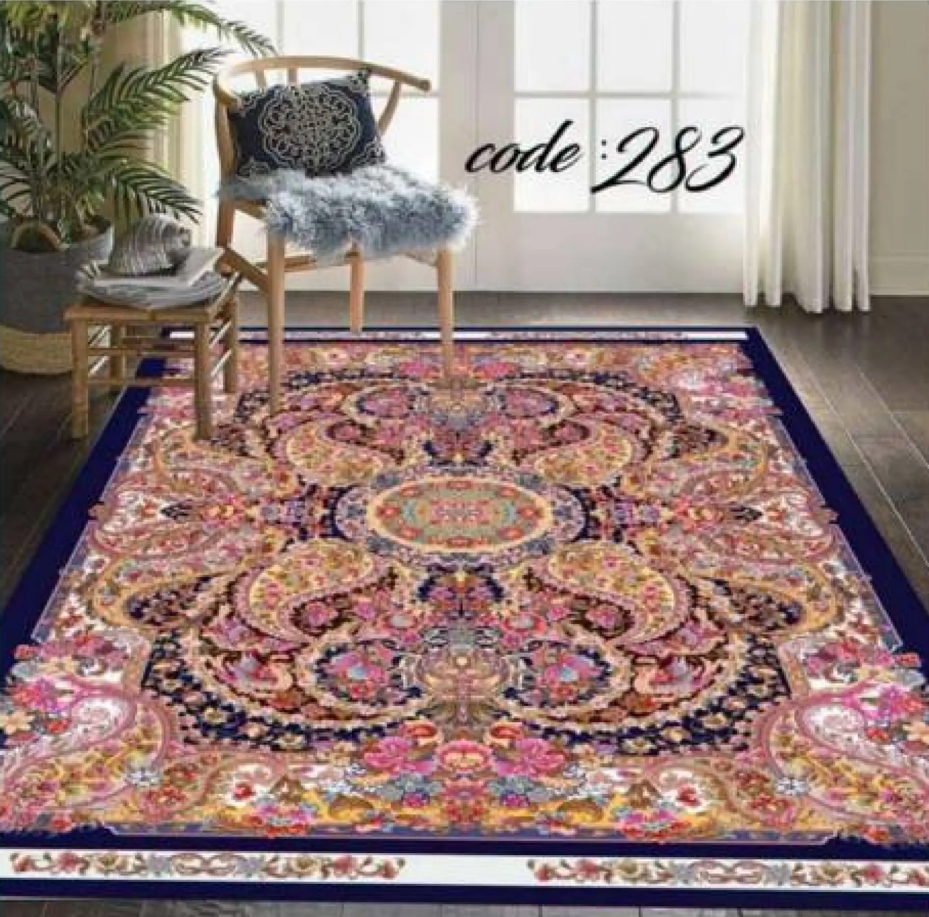 روفرشی کشدار مخمل شانل تراکم بالا (کاور فرش) کد A283 - 1