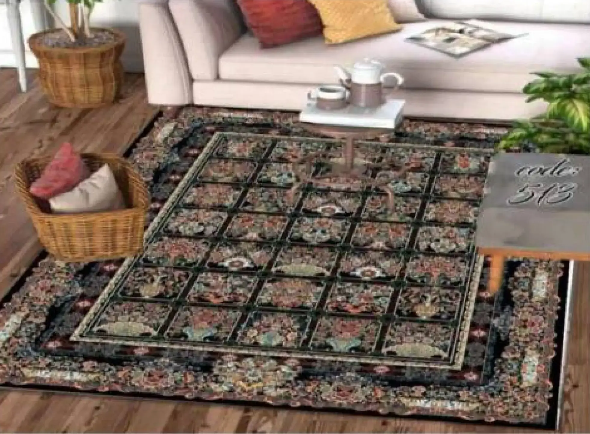 روفرشی کشدار مخمل شانل تراکم بالا (کاور فرش) کد A513 - 1