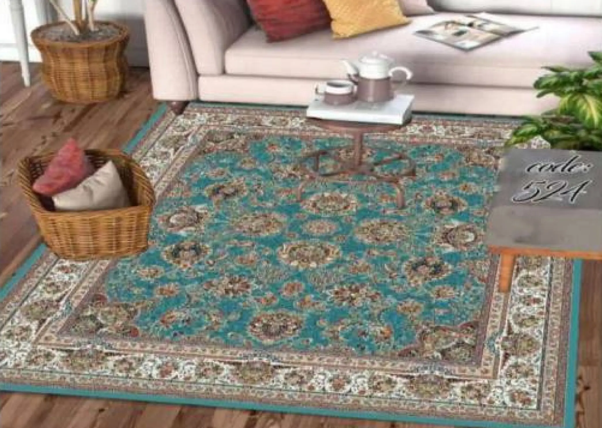 روفرشی کشدار مخمل شانل تراکم بالا (کاور فرش) کد A524 - 1