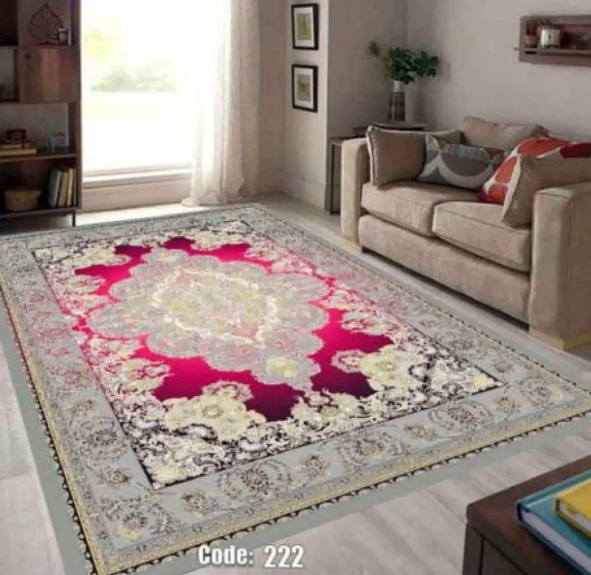 روفرشی کشدار مخمل شانل تراکم بالا (کاور فرش) کد A222 - 1