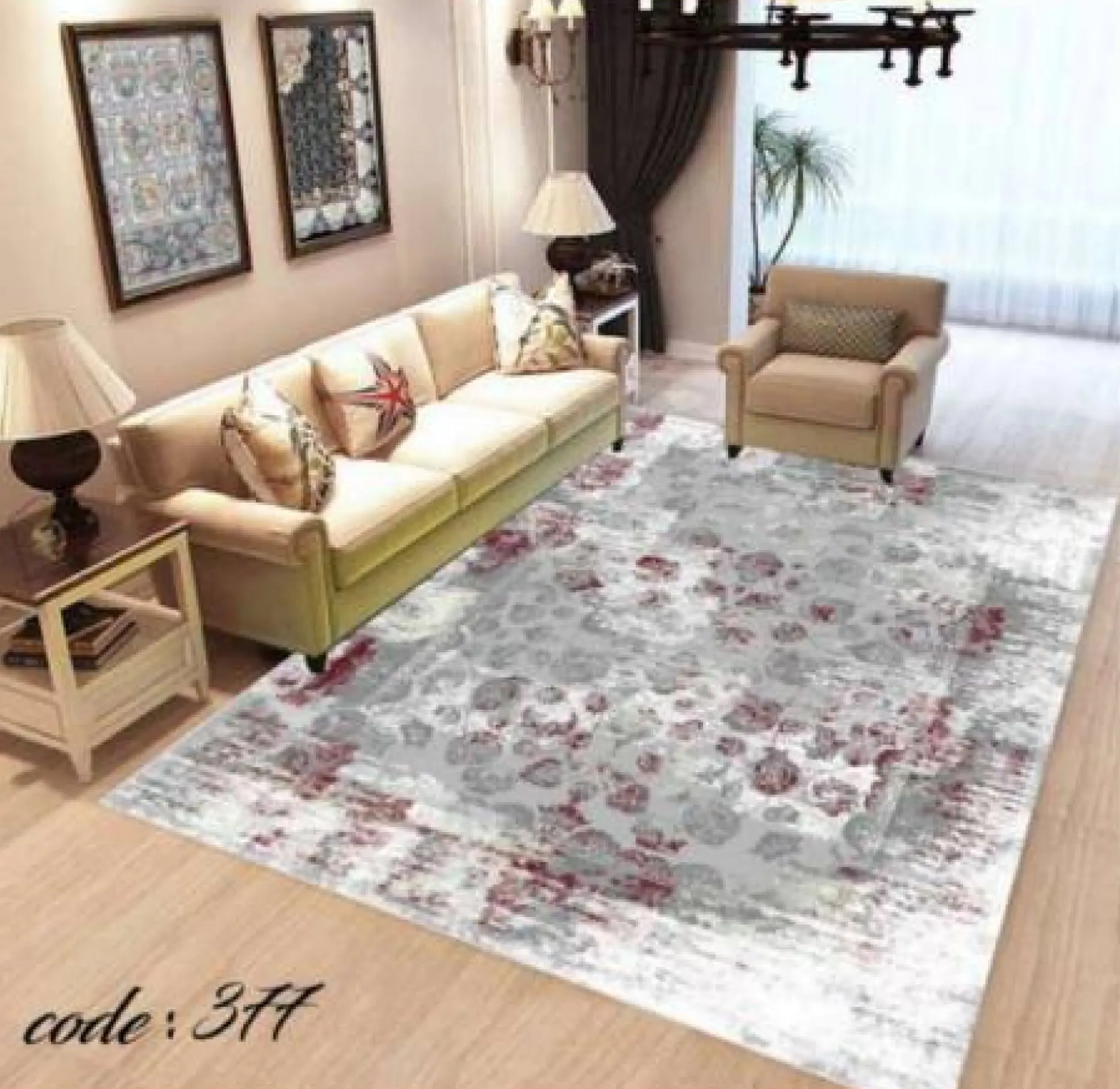 روفرشی کشدار مخمل شانل تراکم بالا (کاور فرش) کد A377 - 1