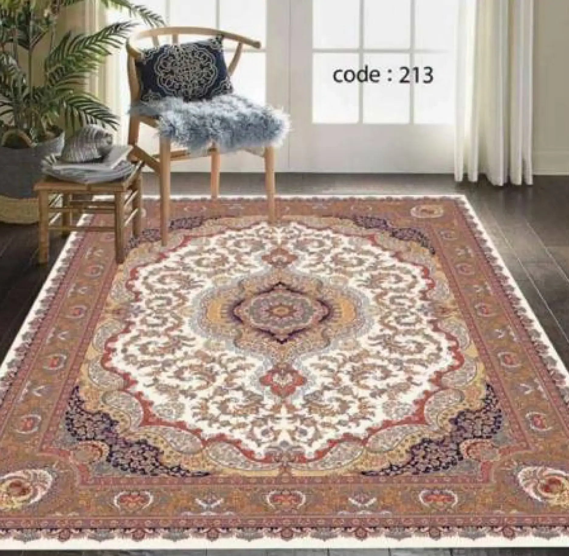 روفرشی کشدار مخمل شانل تراکم بالا (کاور فرش) کد A213 - 1