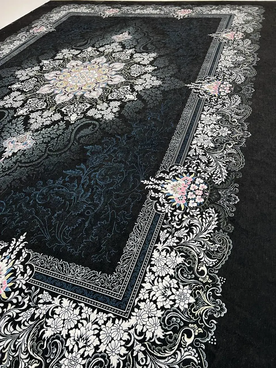 روفرشی کشدار مخمل شانل تراکم بالا (کاور فرش) کد A340 - 1