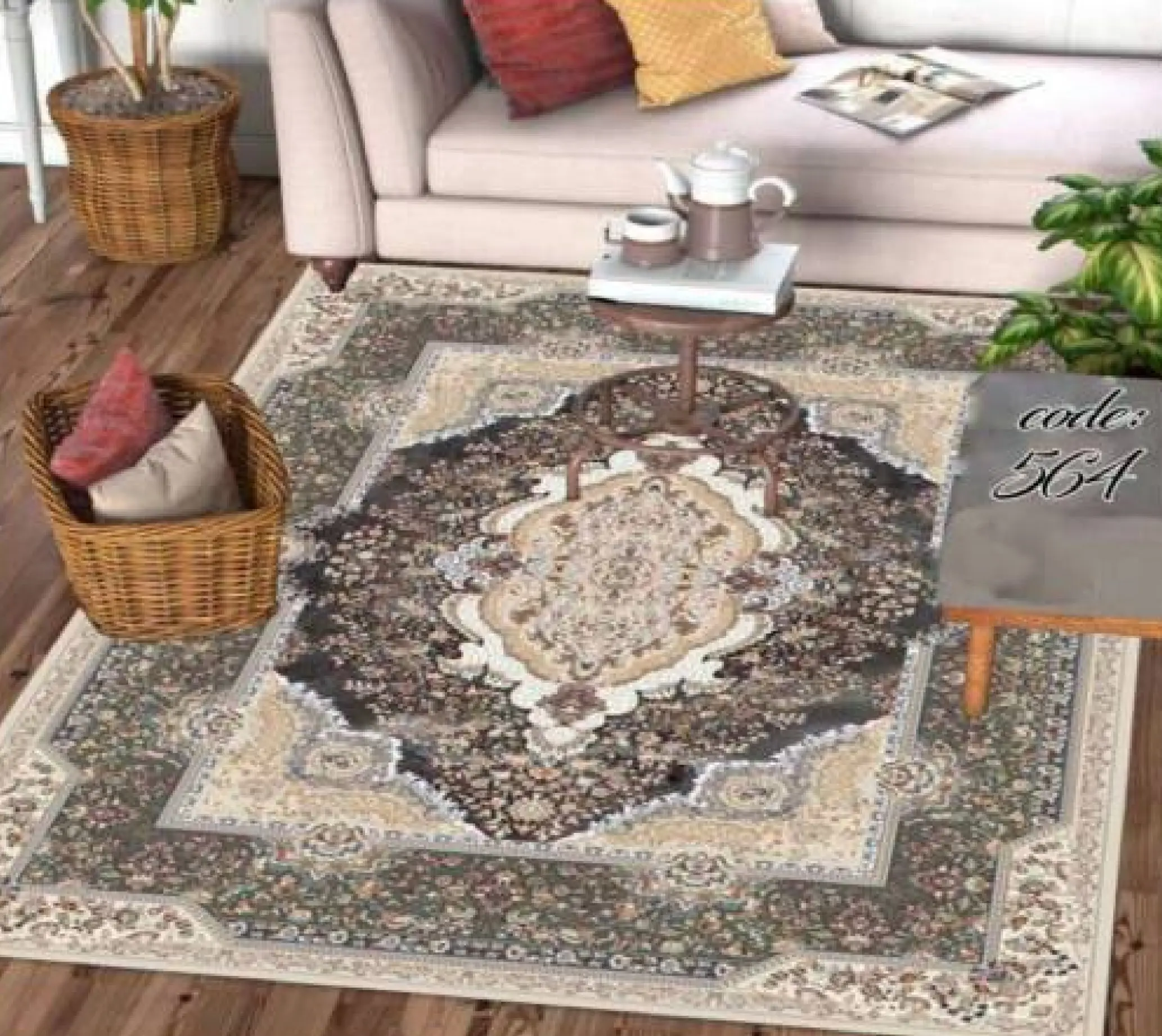 روفرشی کشدار مخمل شانل تراکم بالا (کاور فرش) کد A564 - 1